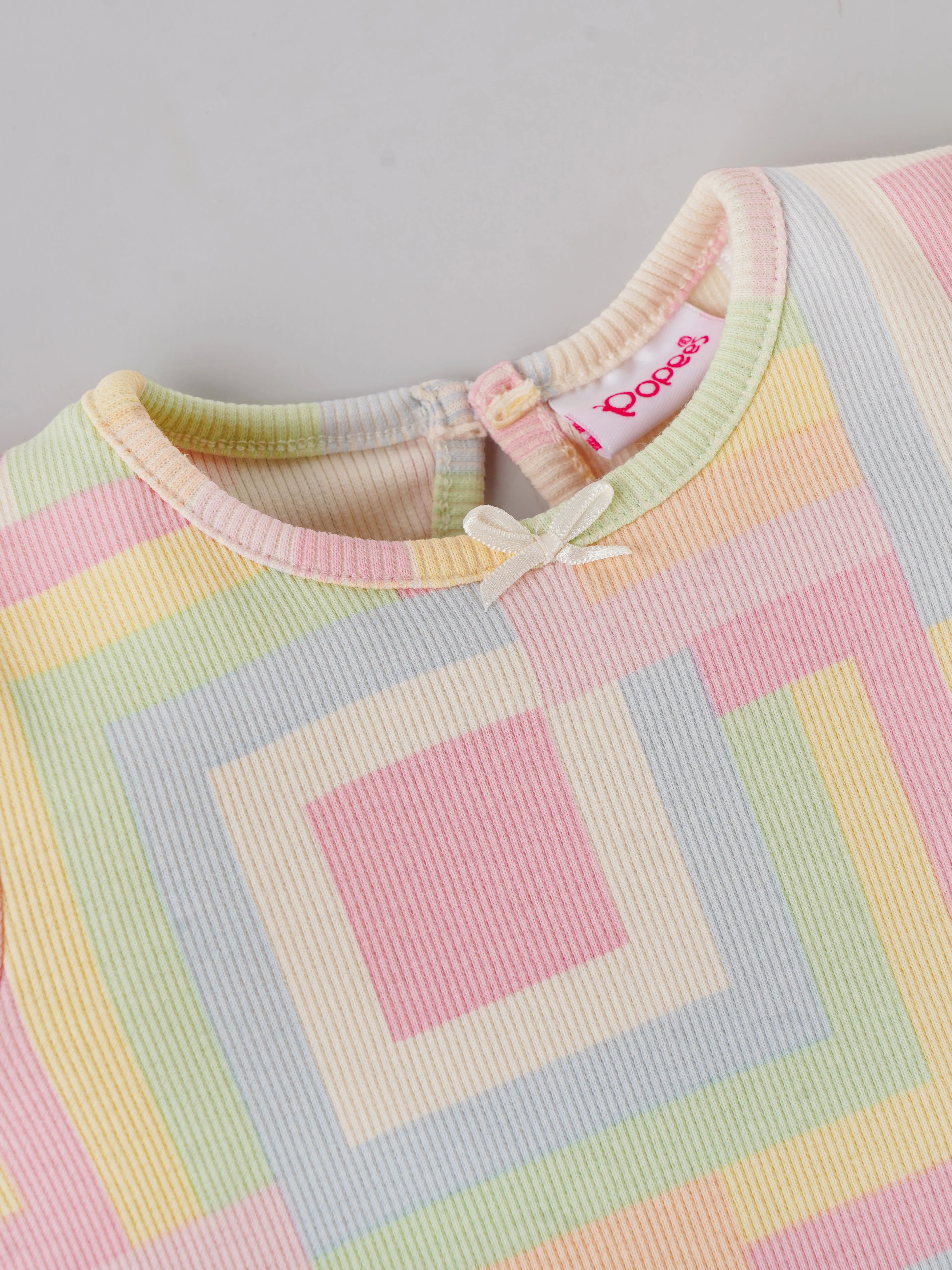Popees Baby Girls Puff Sleeves Cotton Top| Multi-Color| 3-36 Months - Image 4