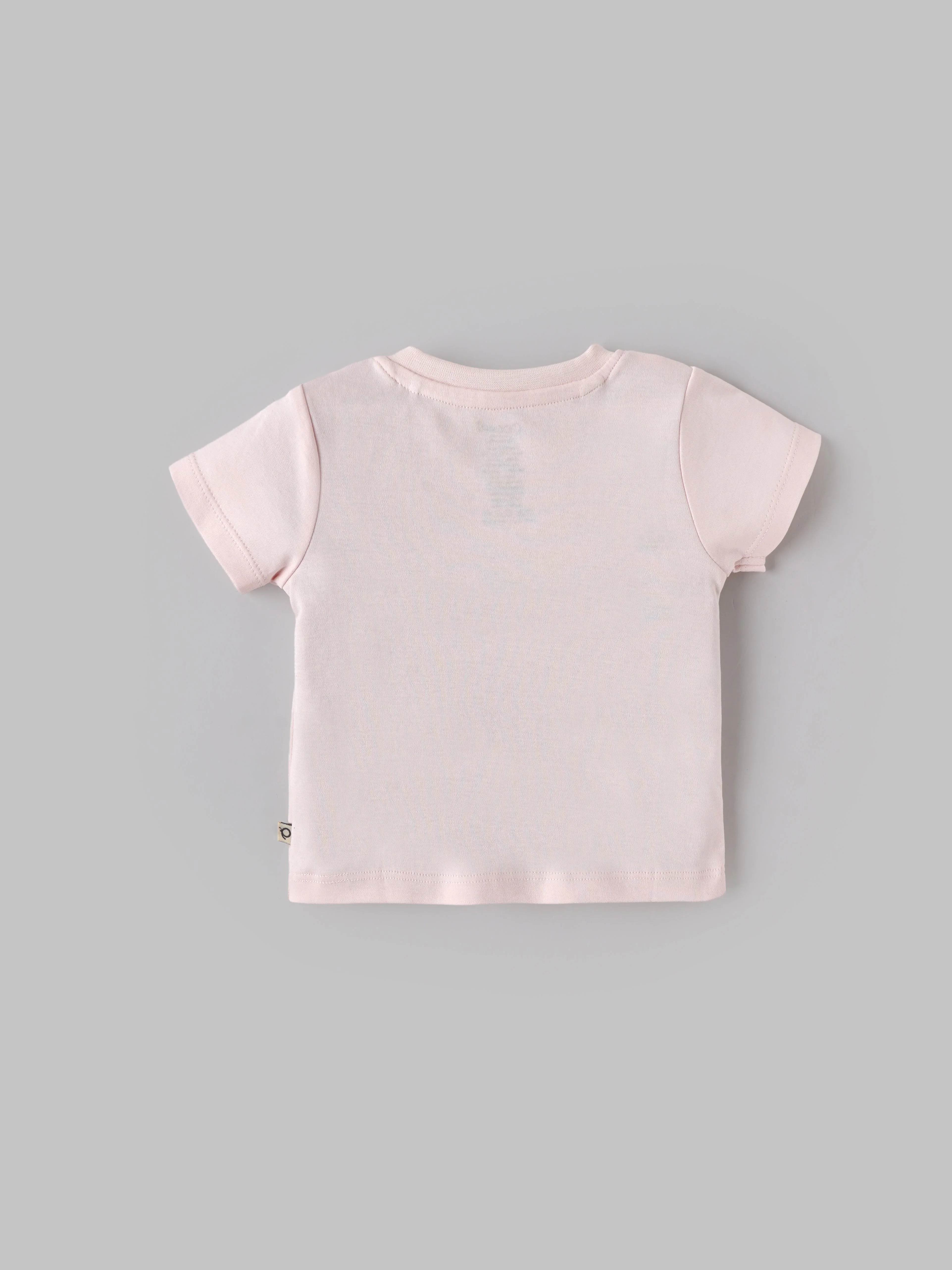 Popees Baby Girls Smiley Print Cotton T-Shirt| Pastel Pink| 3-24 Months - Image 3