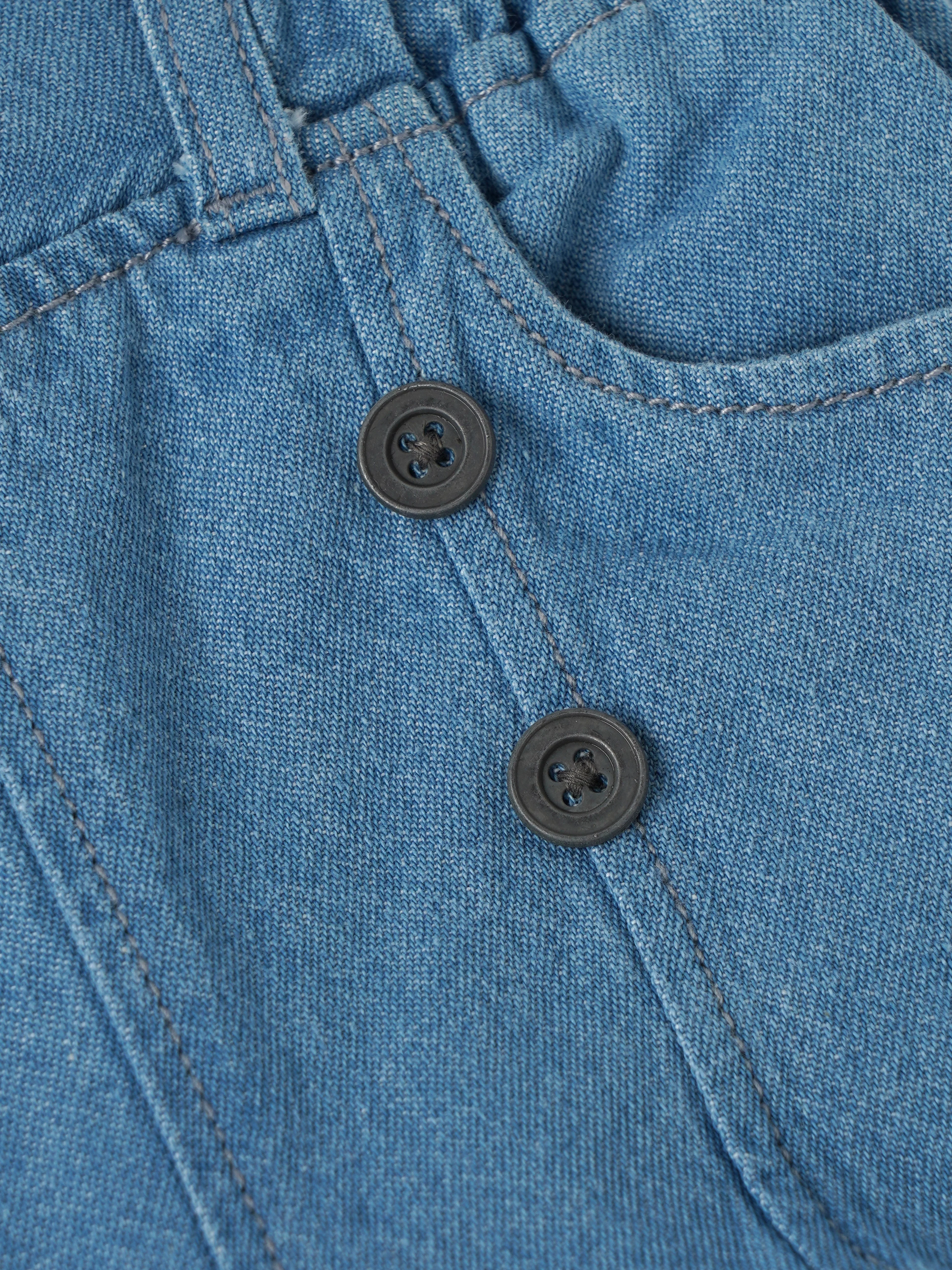Popees Baby Girls Soft Denim Shorts| Blue| 9 Months To 4 Years - Image 3