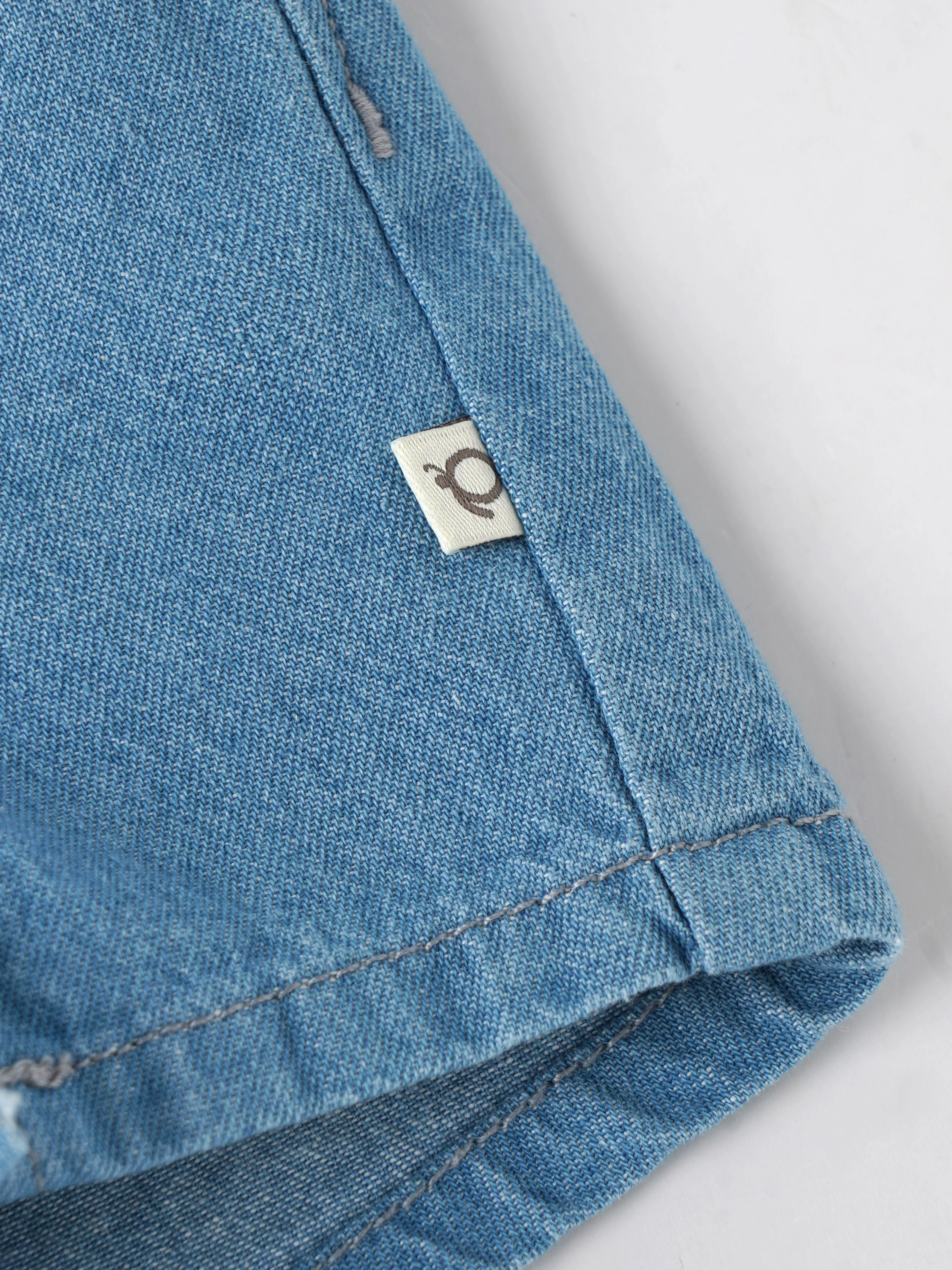 Popees Baby Girls Soft Denim Shorts| Blue| 9 Months To 4 Years - Image 4