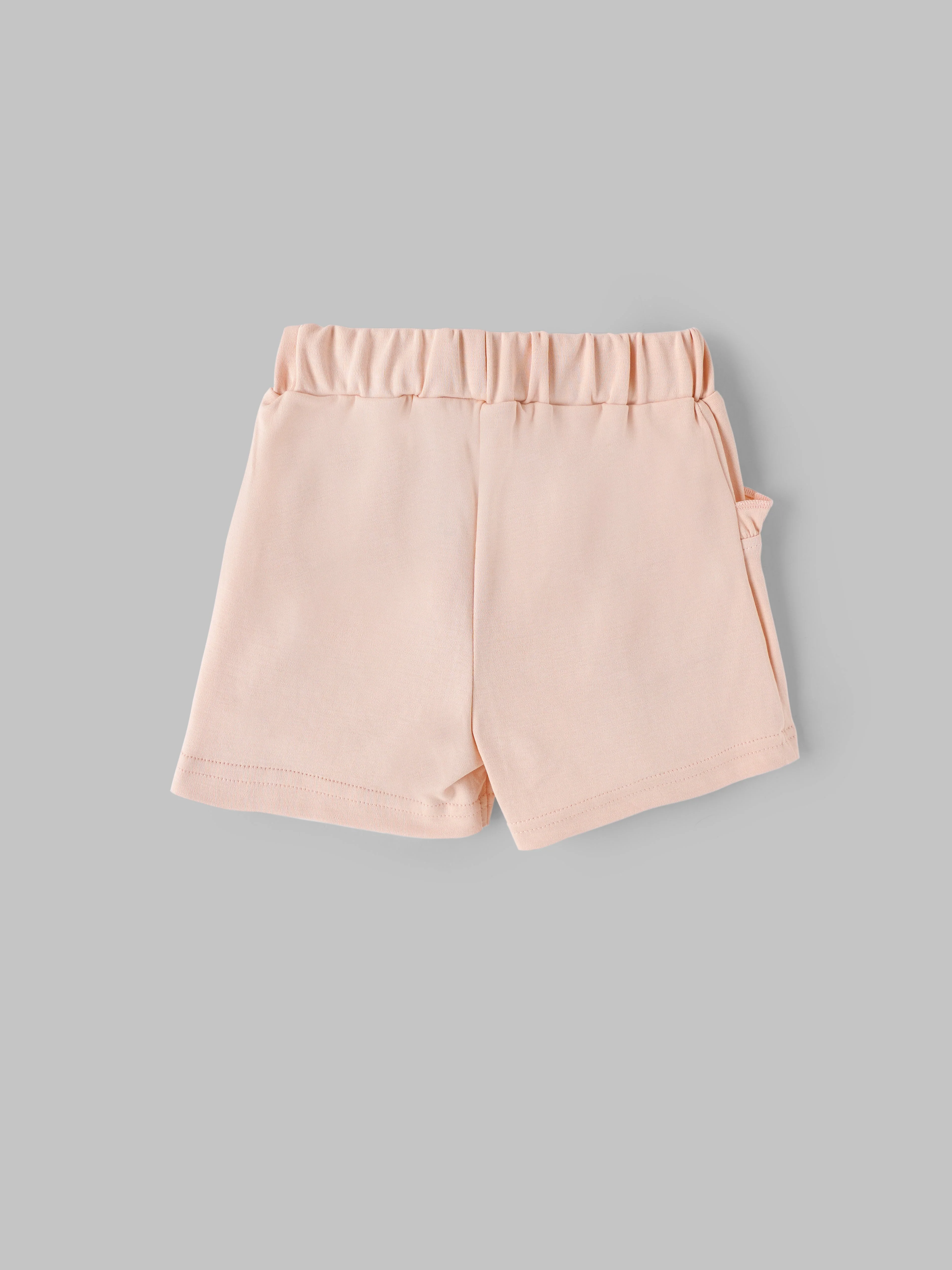 Popees Baby Girls Solid Cotton Shorts with Ruffle Pockets |9 Months to 4 Years - Image 2