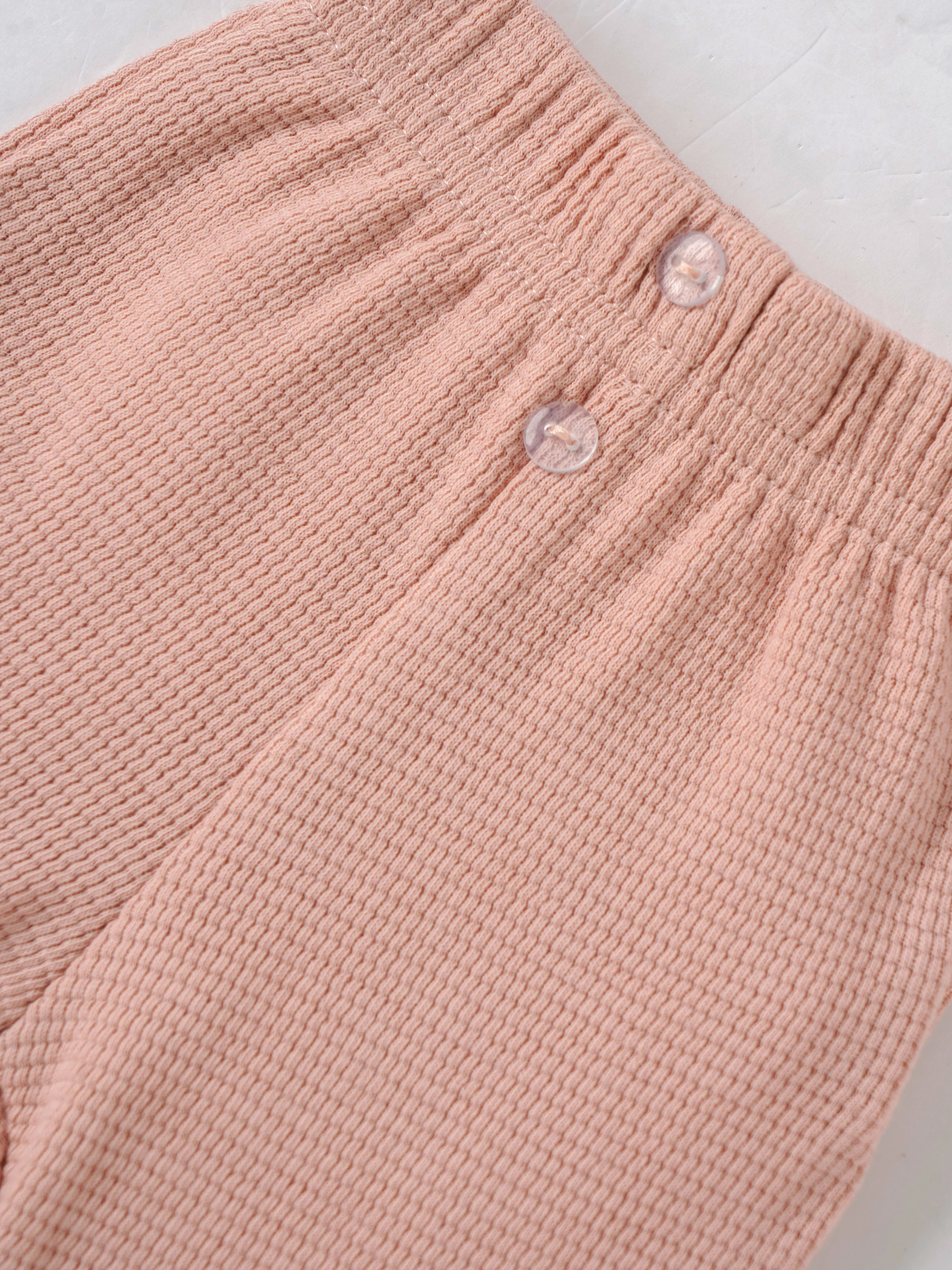 Popees Baby Girls Waffle Knit Cotton Pants with Elastic Waistband (NB to 9 Months) - Image 4