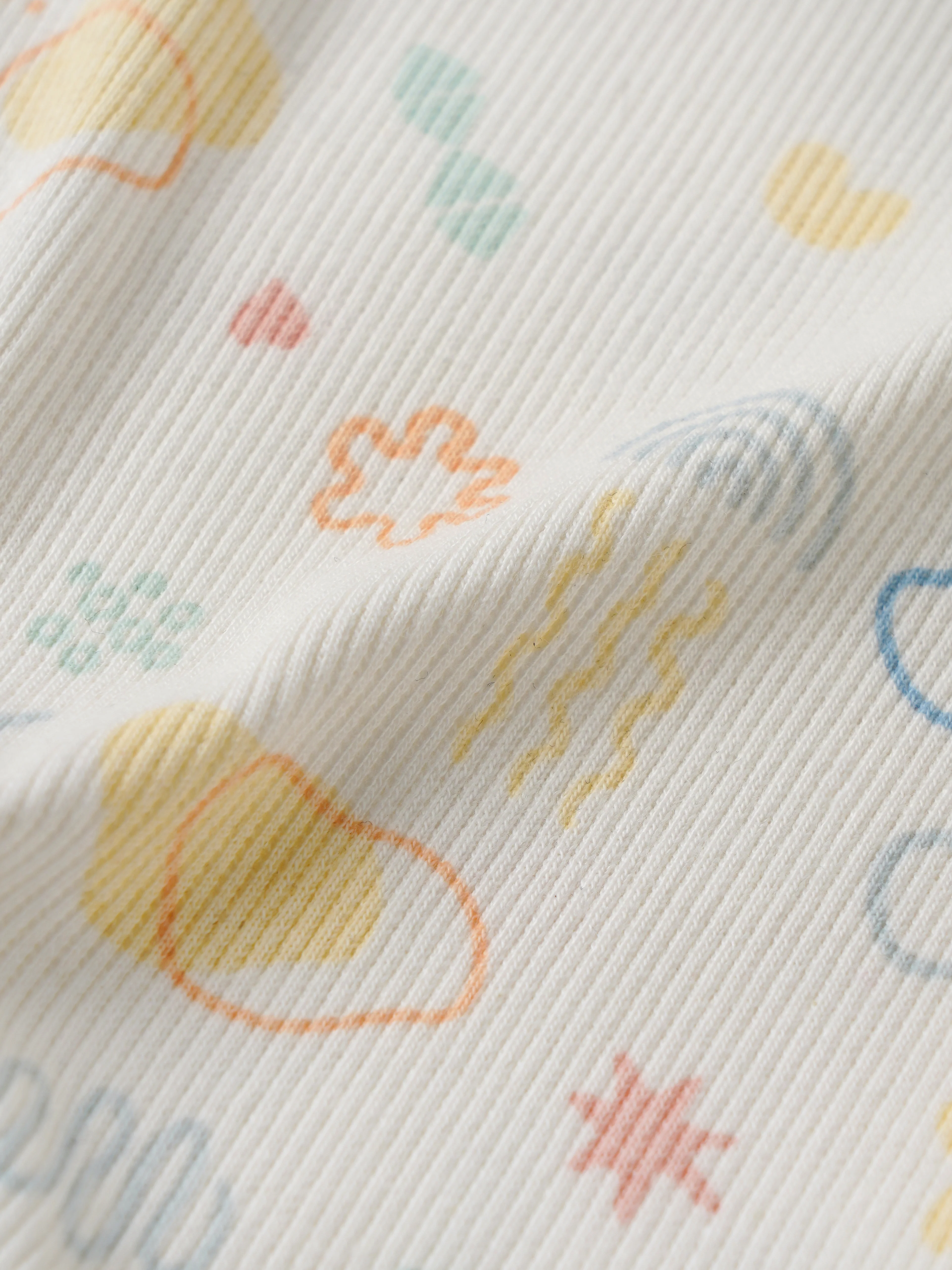 Popees Baby Unisex Printed Ribbed Cotton Romper | Snow White Abstract Print | Tiny Baby - 6 Months - Image 5