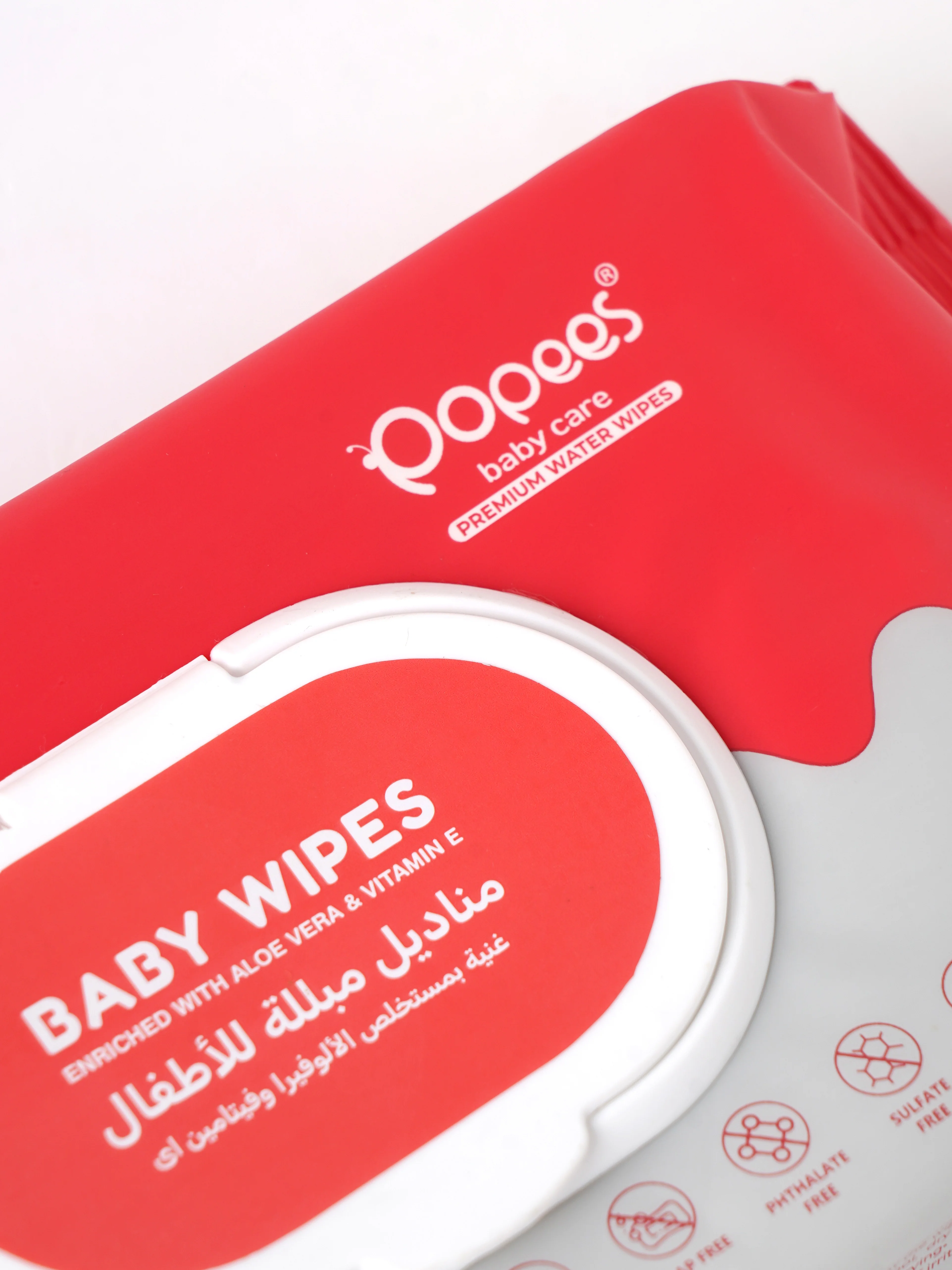 Popees Anti-bacterial Vitamin E & Aloe Vera Baby Wet Wipes -70 PCS - Image 2