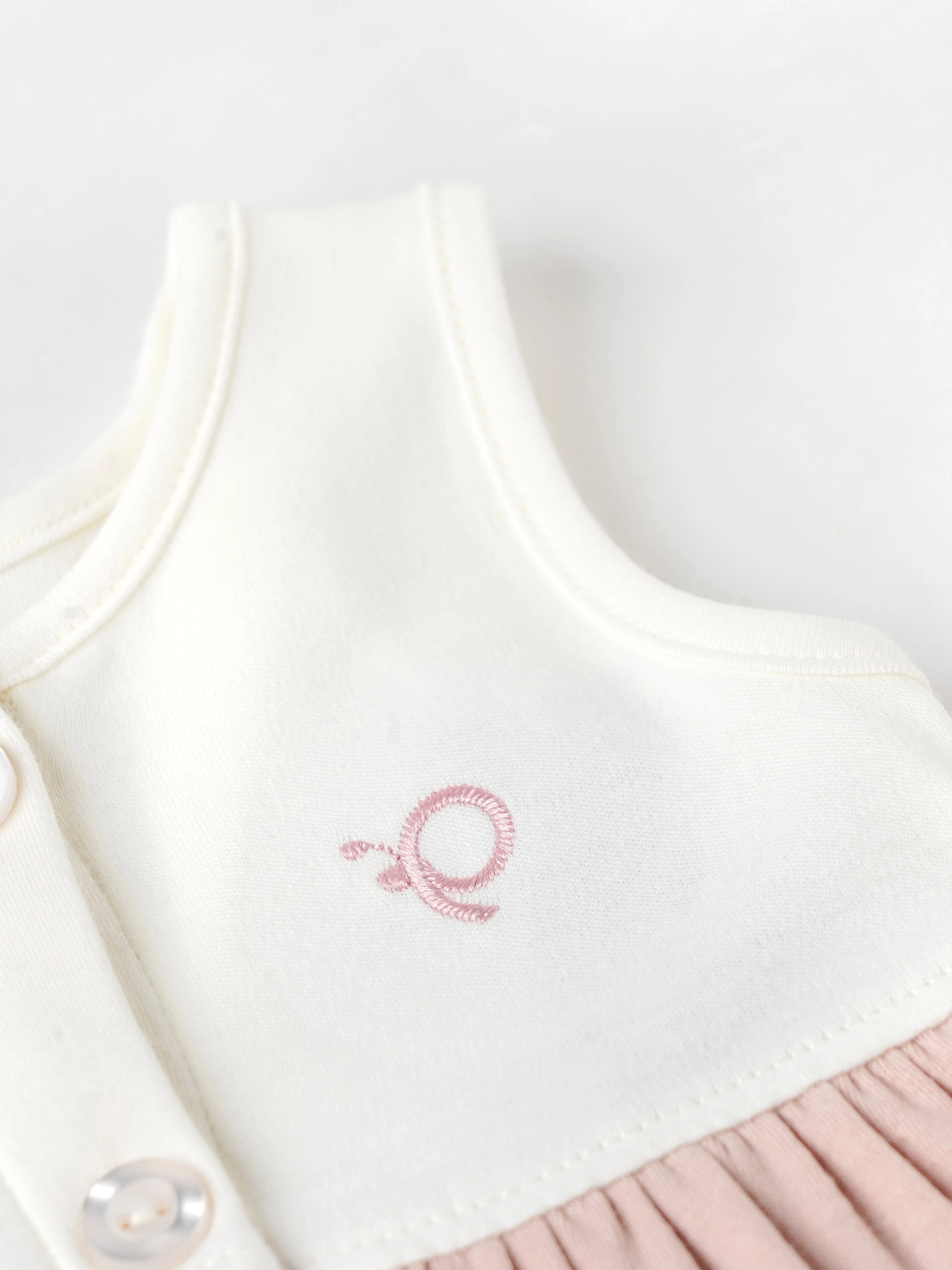 Popees Girls Sleeveless Front Open Dress (0-9 Months) Made of Organic Bamboo Cotton Fabric - Image 3