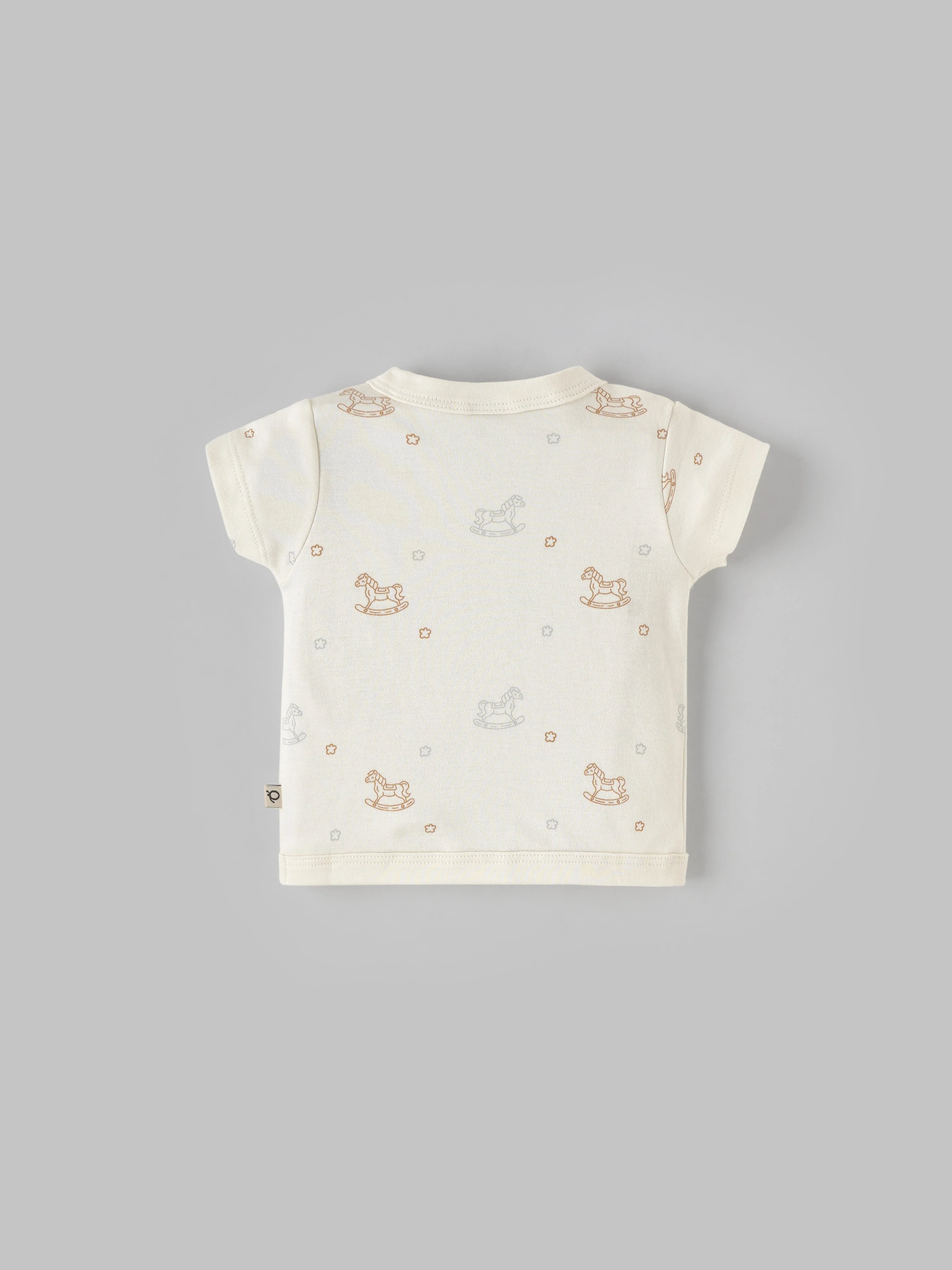 Popees Half Sleeve Front Open Jhabla Top(0-6 Months)for New Babies Made of Organic Bamboo Cotton Fabric - Image 2