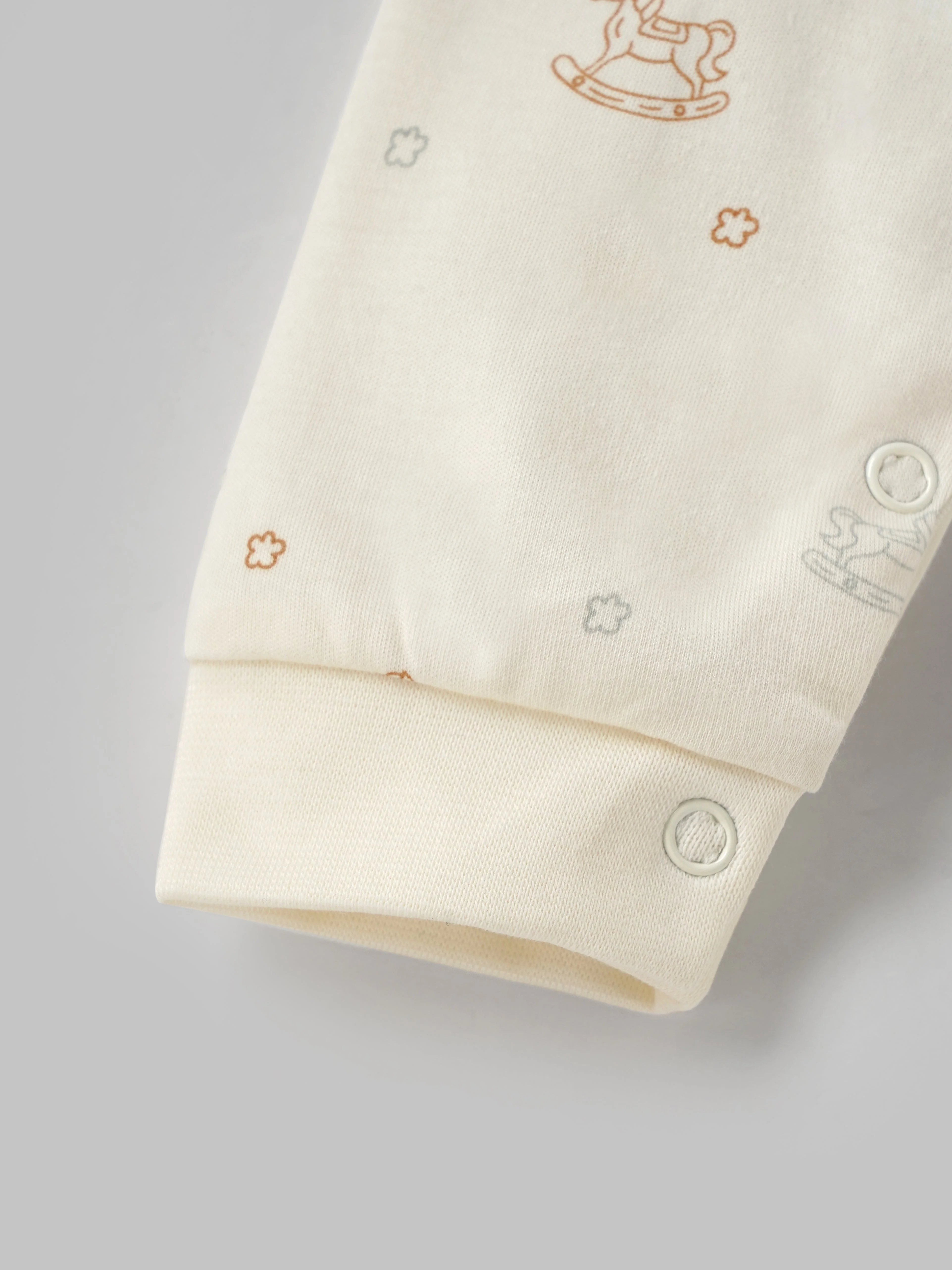 Popees Boys Full-Sleeve Front Open Romper (0-6 Months) Made of Organic Bamboo Cotton Fabric - Image 4