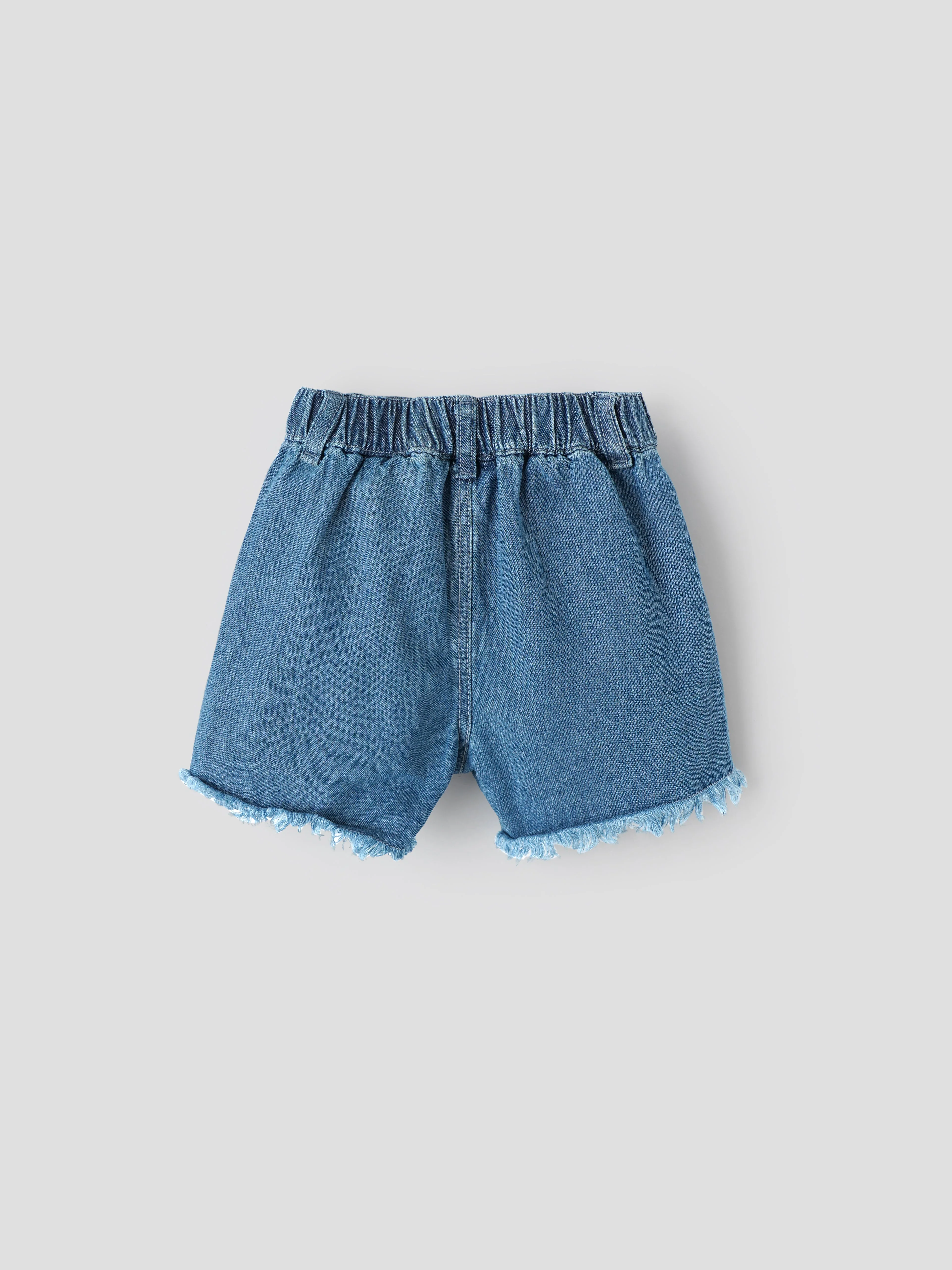 Popees Stylish Floral Embroidered Denim Shorts (3-36 Months) for Girls - Image 2
