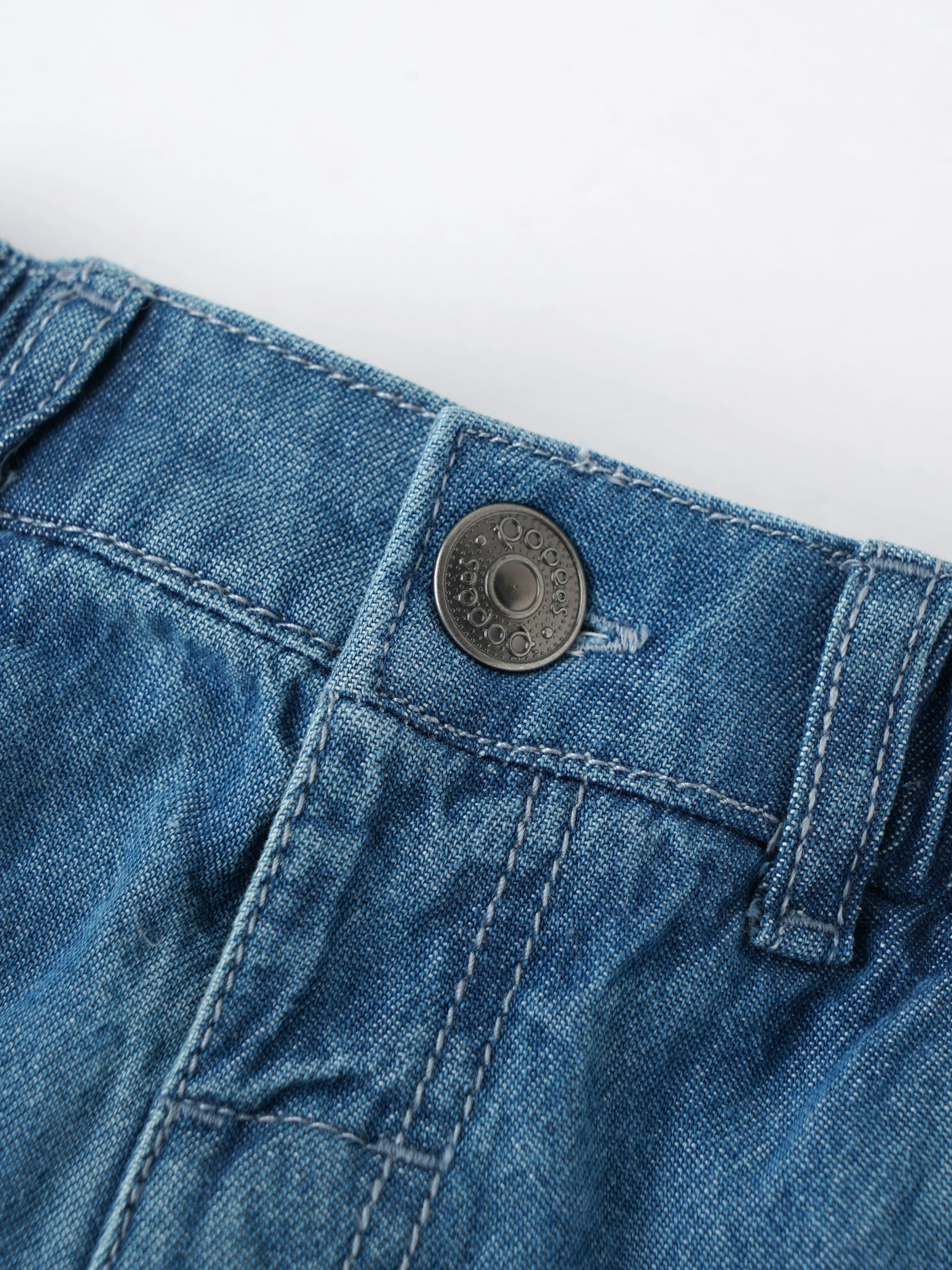 Popees Stylish Floral Embroidered Denim Shorts (3-36 Months) for Girls - Image 3