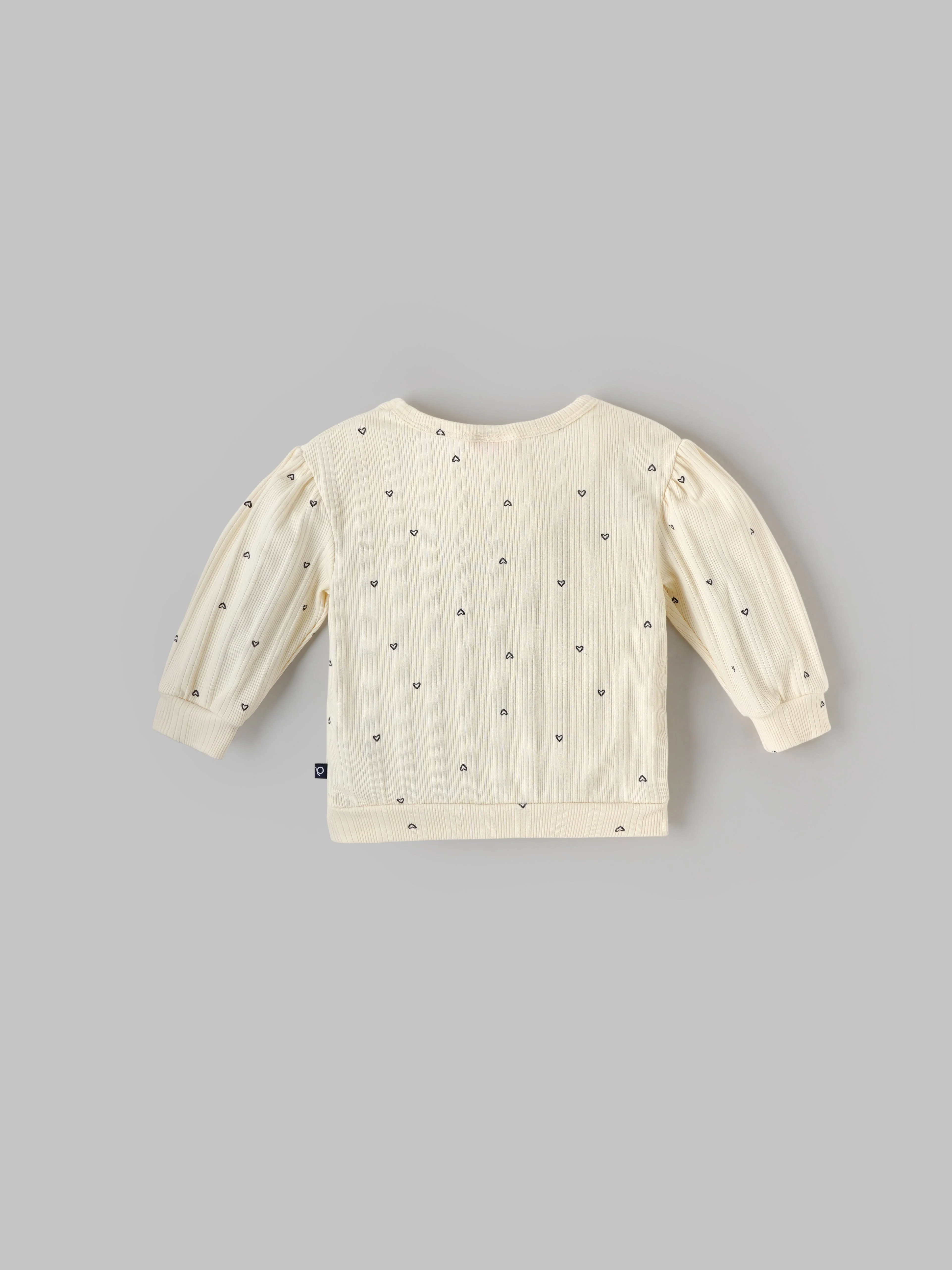 Popees Soft & Stylish Heart Printed Full Sleeve Top (1-9 Months)for New Girls - Image 2
