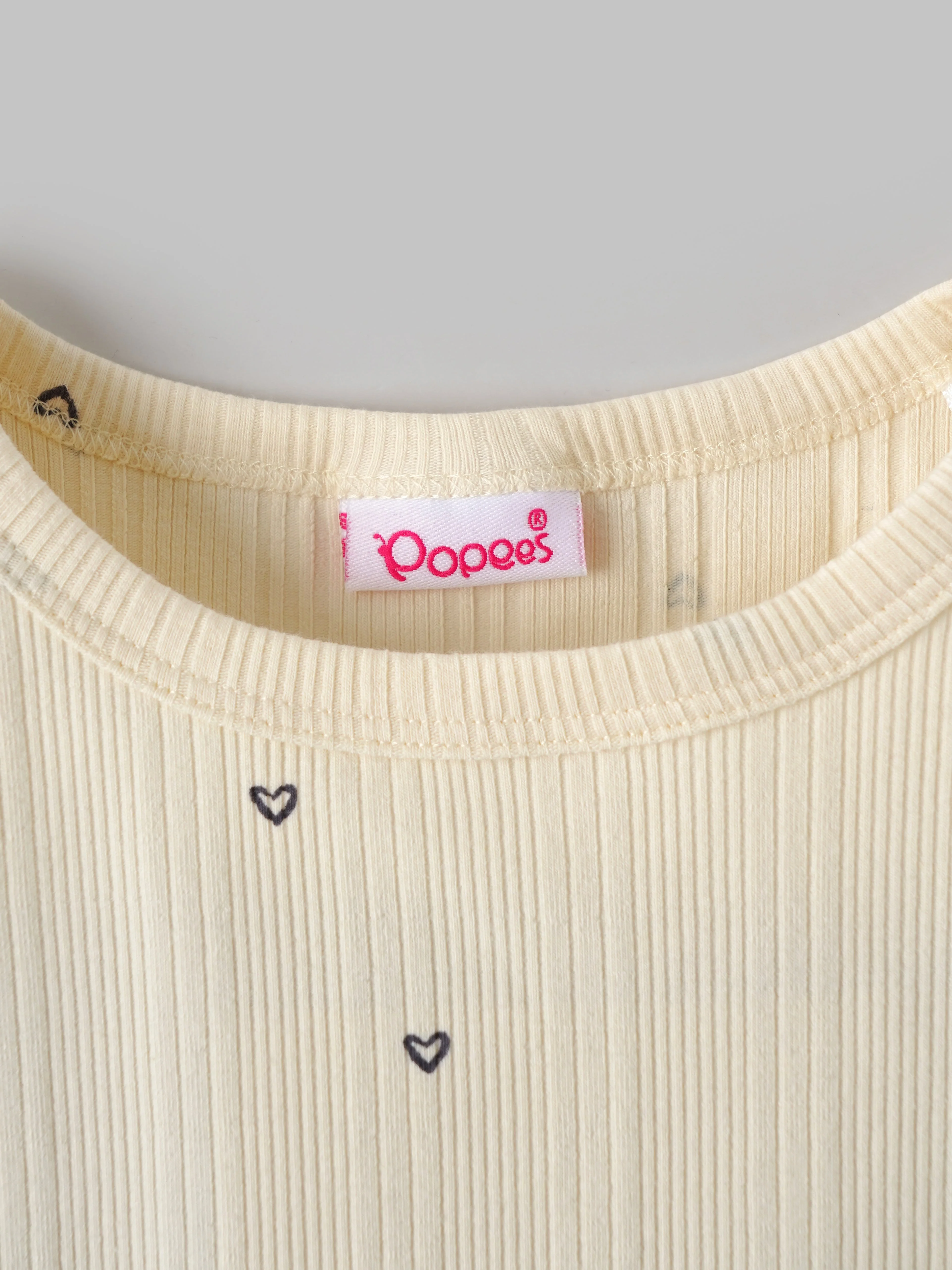 Popees Soft & Stylish Heart Printed Full Sleeve Top (1-9 Months)for New Girls - Image 3