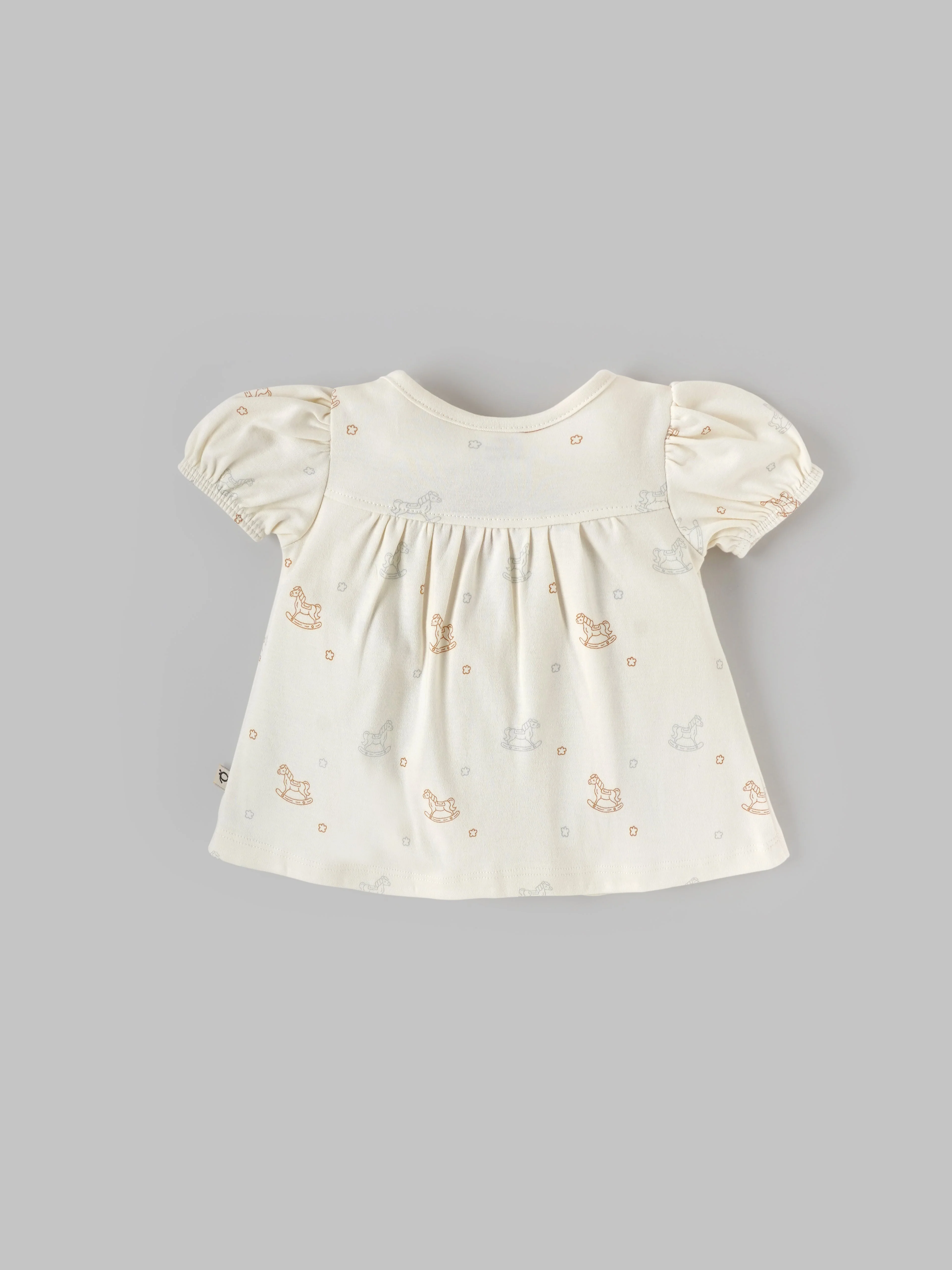 Popees Girls Half-Sleeve Front Open Dress (0-9 Months) Made of Organic Bamboo Cotton Fabric - Image 2