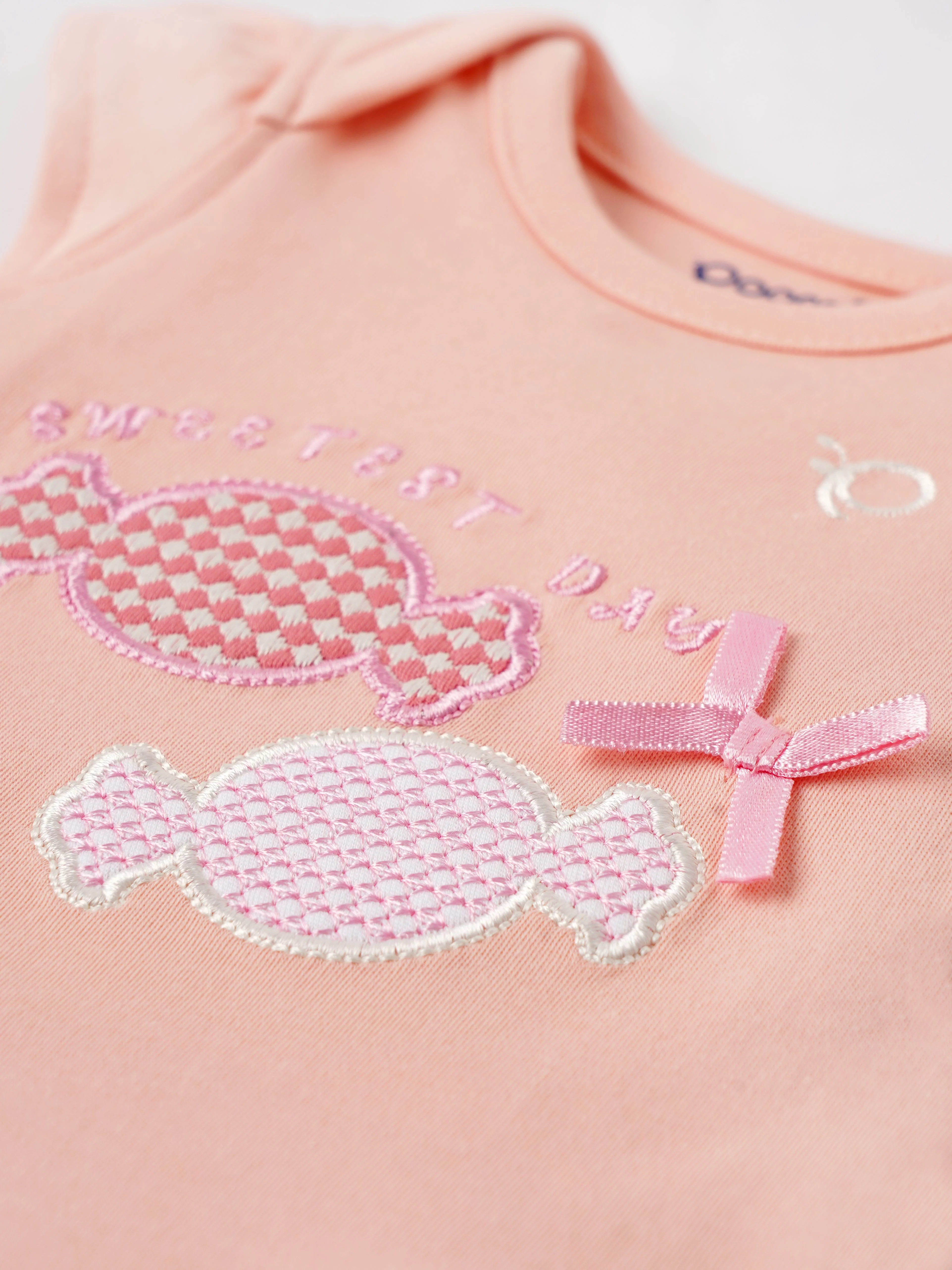 Popees Short Sleeve Bodysuit (0-6 Months) for Newborn Girls - Image 3