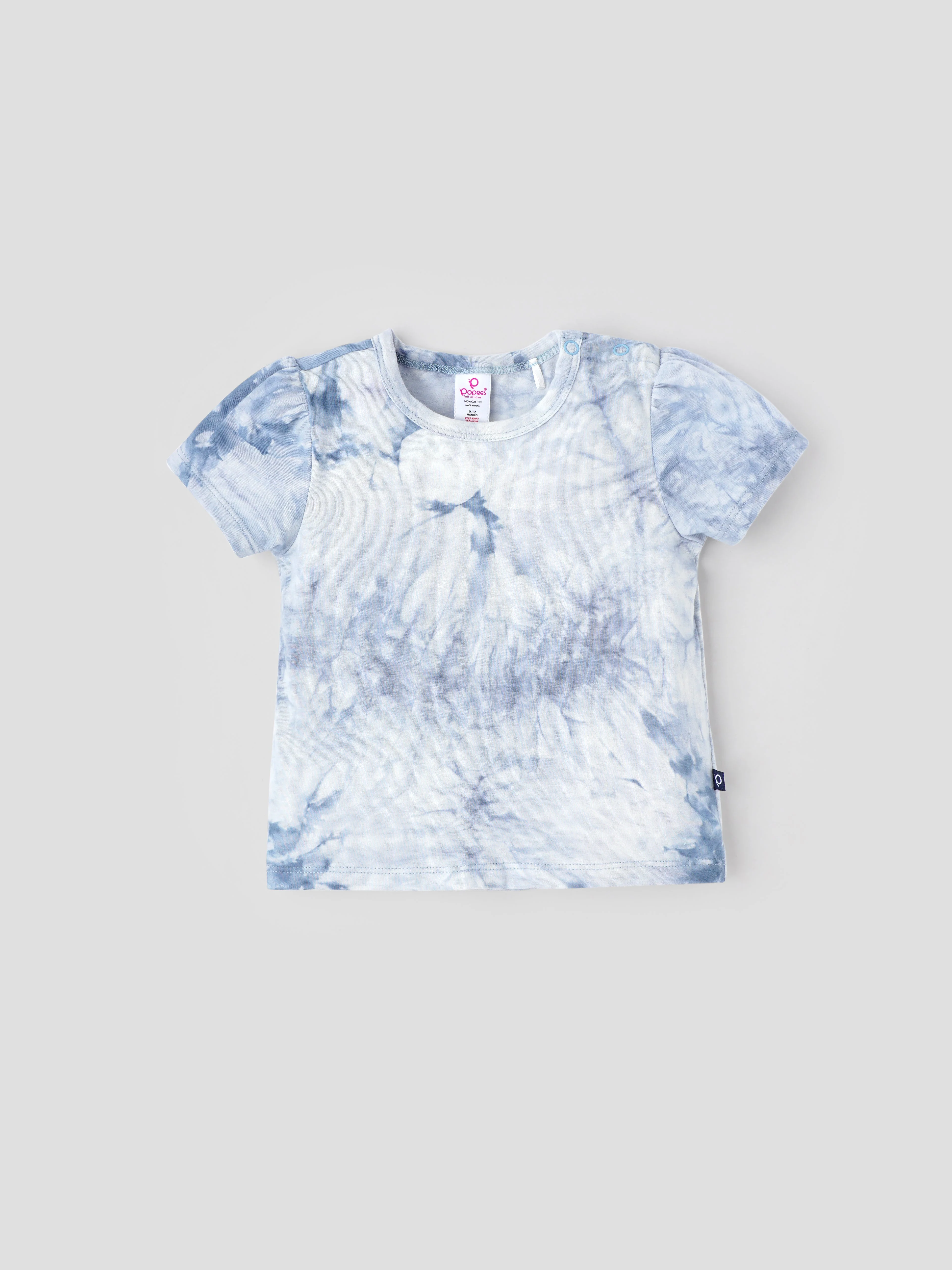 Popees Cute & Comfy Modern Tie-Dye Design Half Sleeve T-shirt (3–24 Months)for Baby Girls