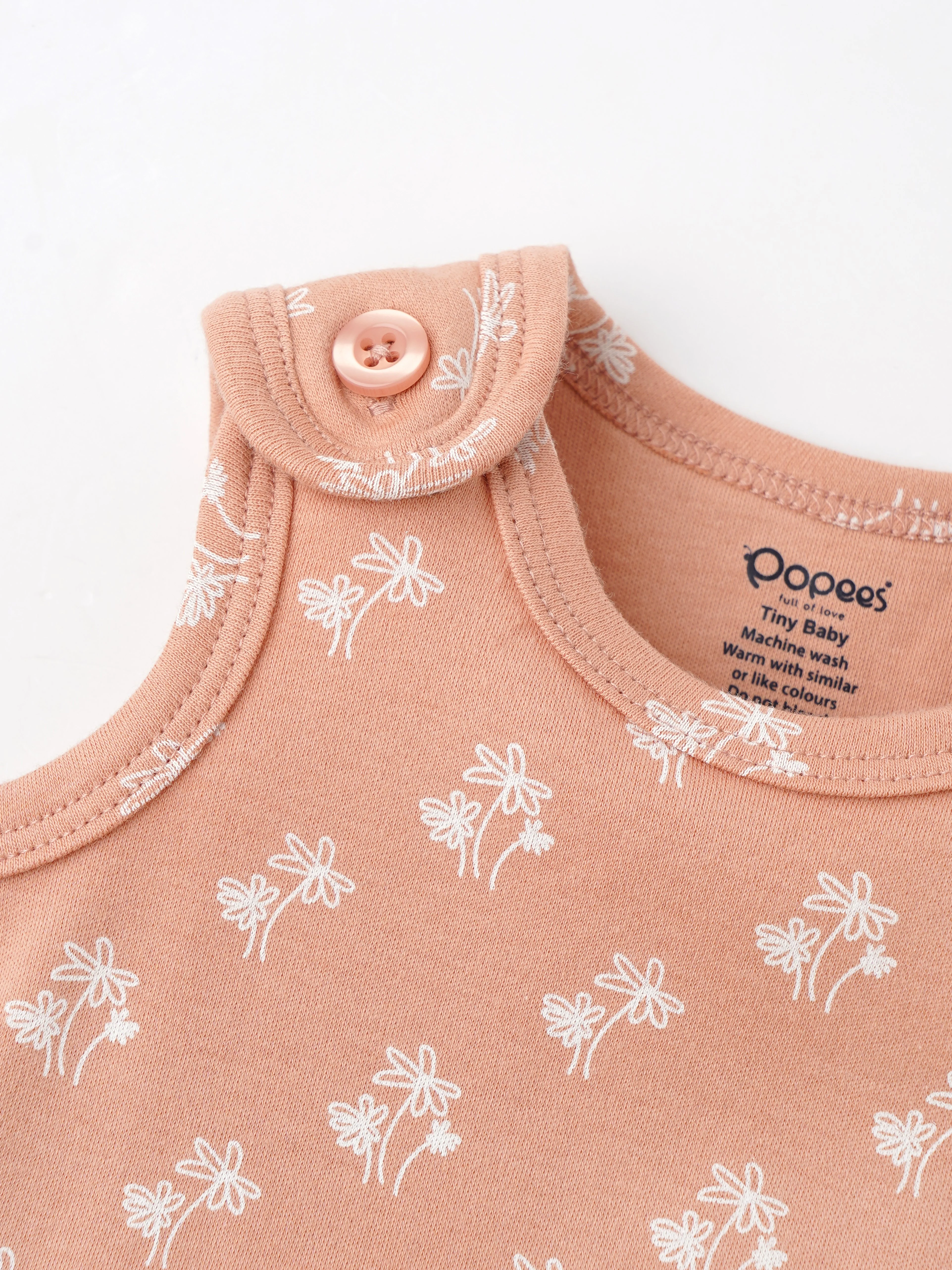 Popees Sleeveless Romper (0–6 Months) for Baby Boys - Image 4