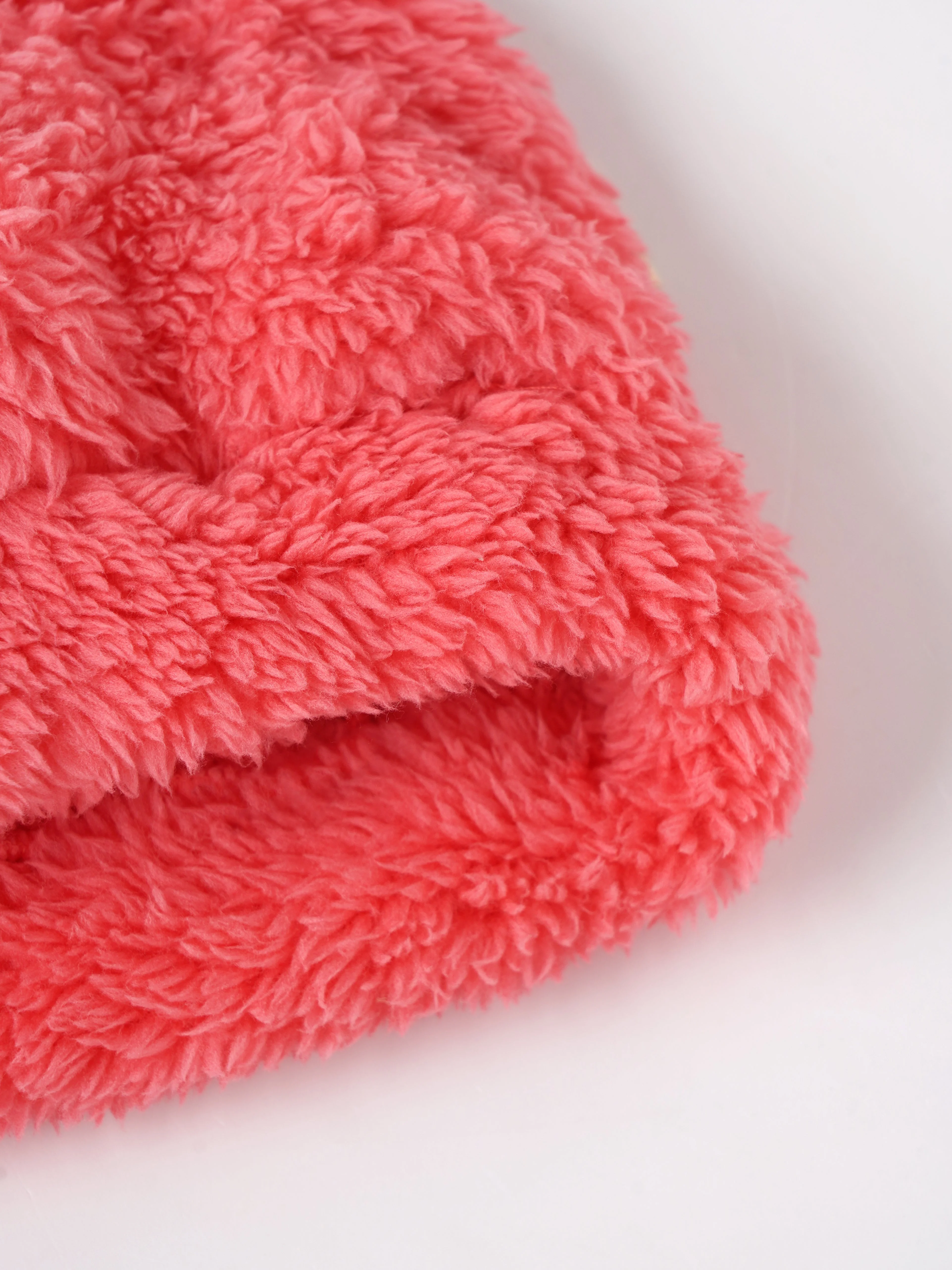 Popees Infant Girls Faux Fur Winter Beanie Cap| Coral Pink| 0-6 Months - Image 2