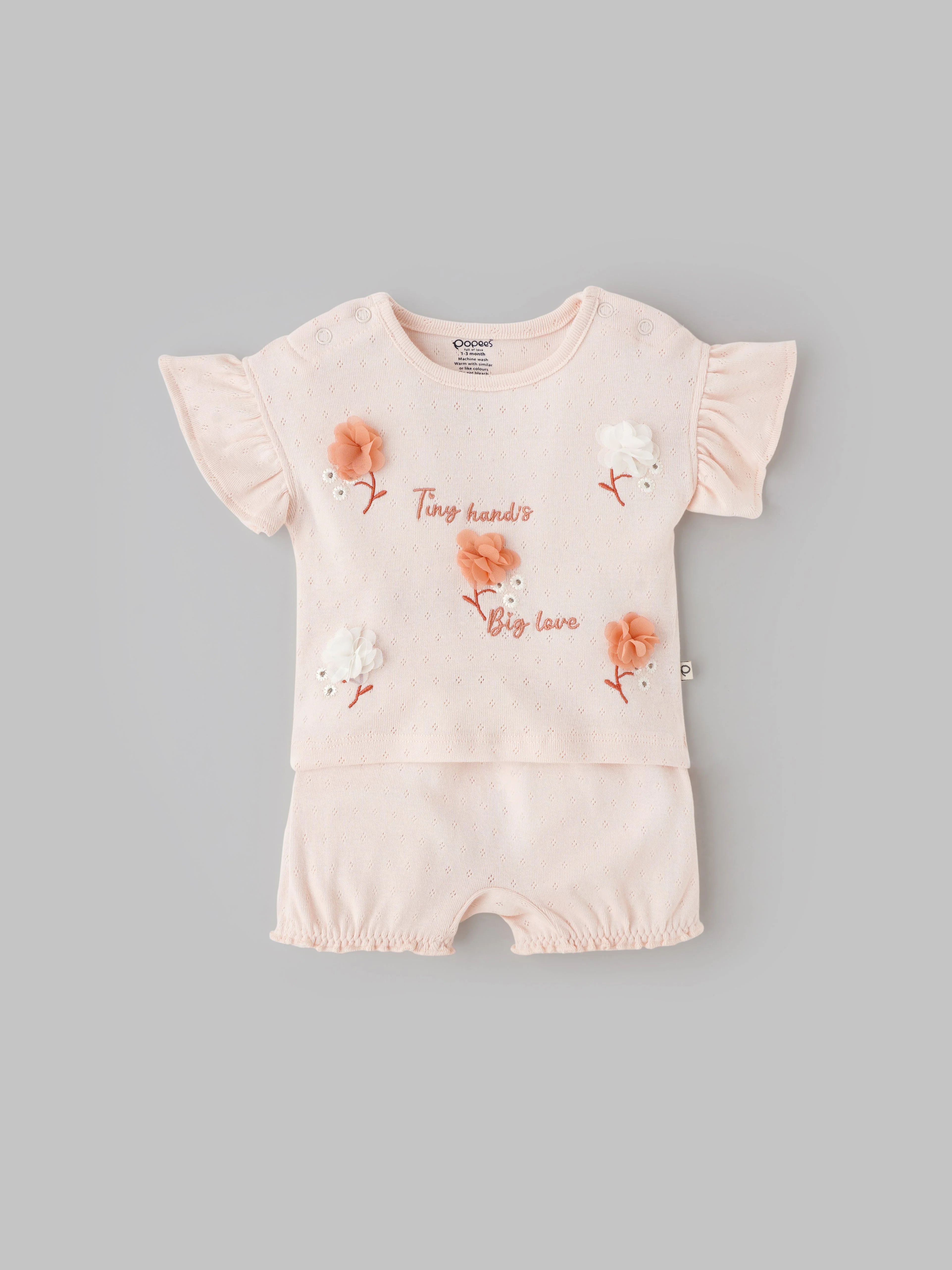 Popees Comfortable & Stylish Coordinated Set With Cute Floral Print (0-9 Months) for Baby Girls