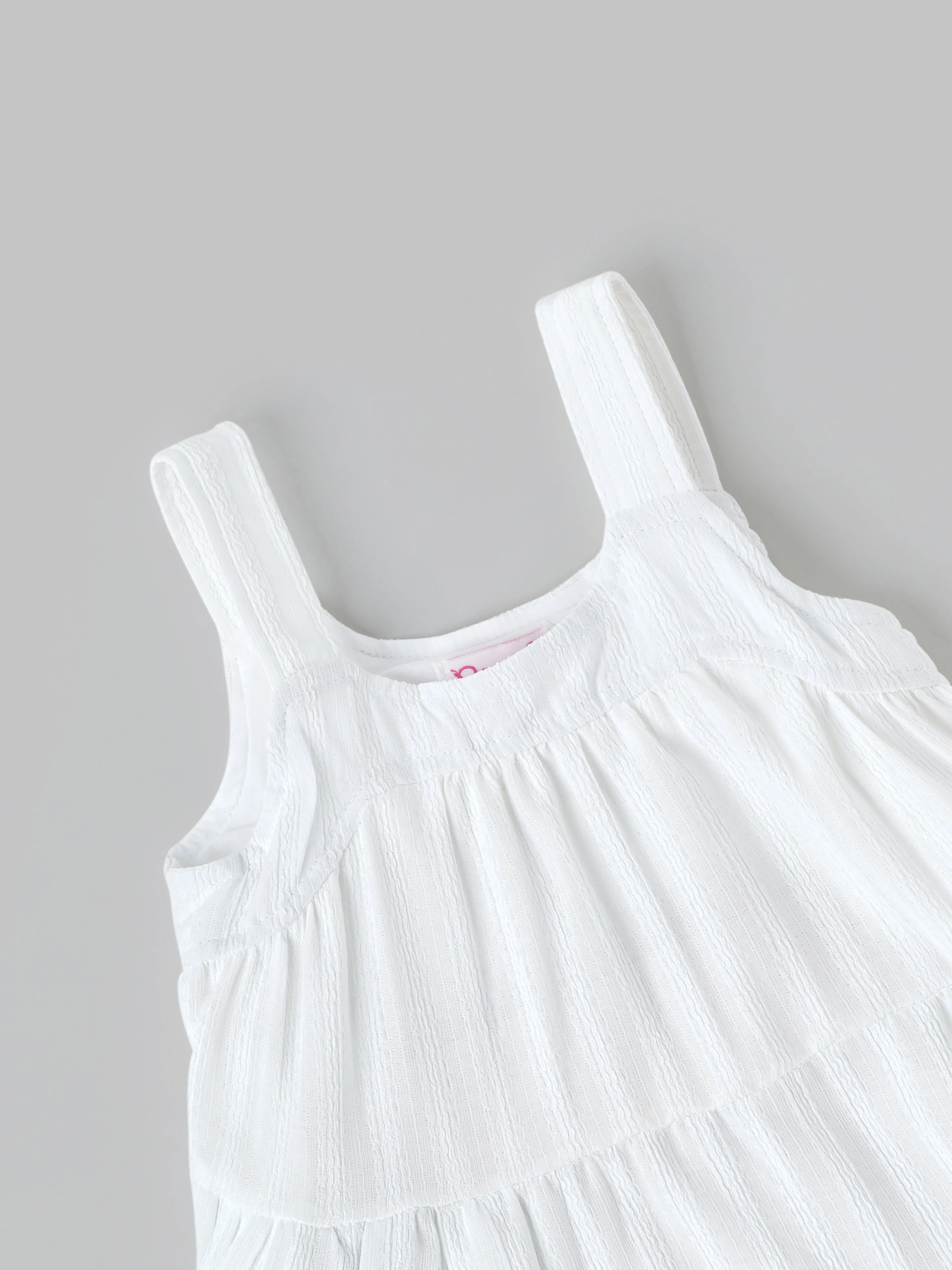Popees Cotton Dress White Sleeveless Frock (3–18 Months) for Baby Girl - Image 3