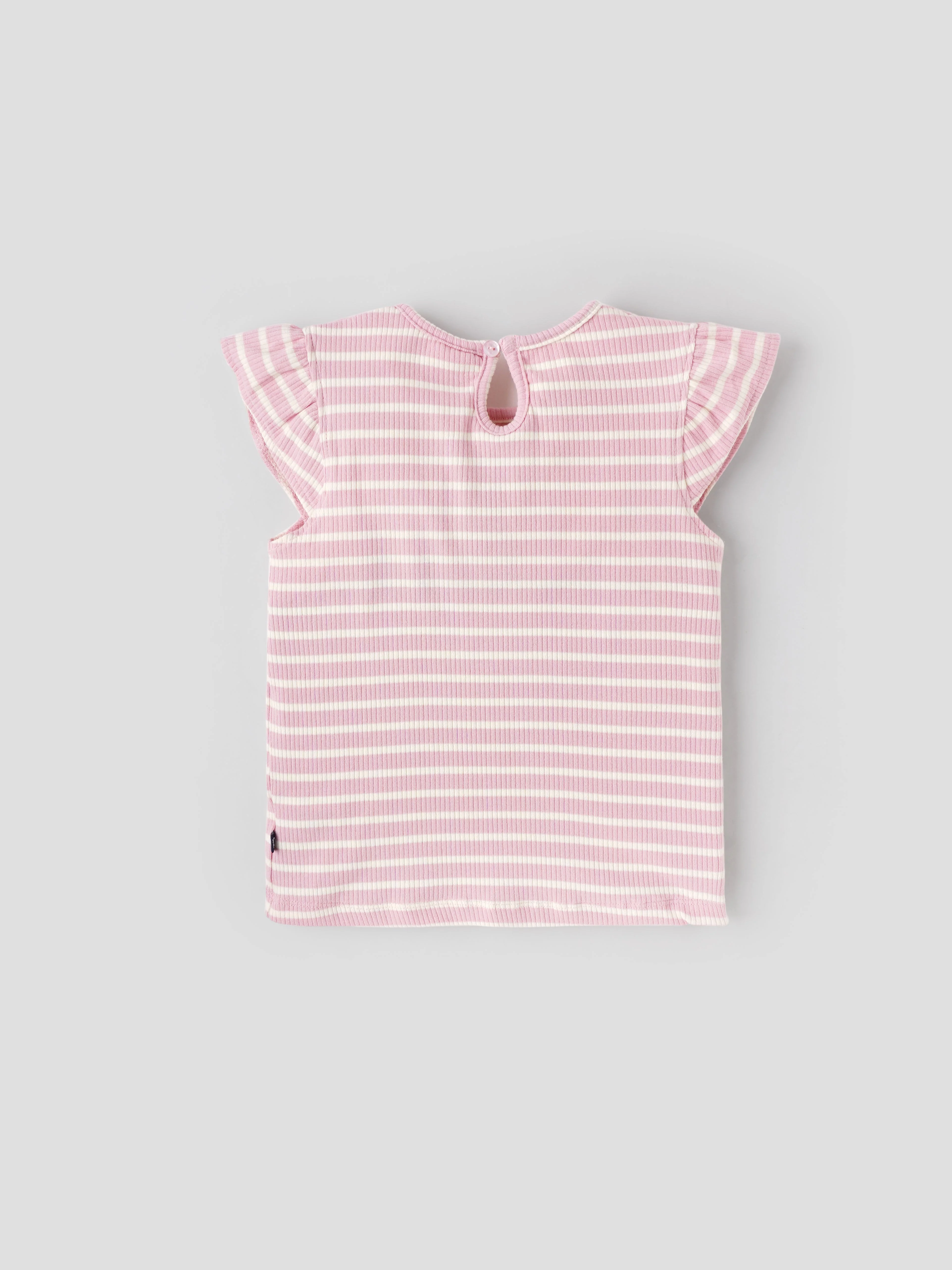 Popees Summer Ready Short Sleeve Striped Rib Knit Top (3–36 Months)for Baby Girls - Image 2