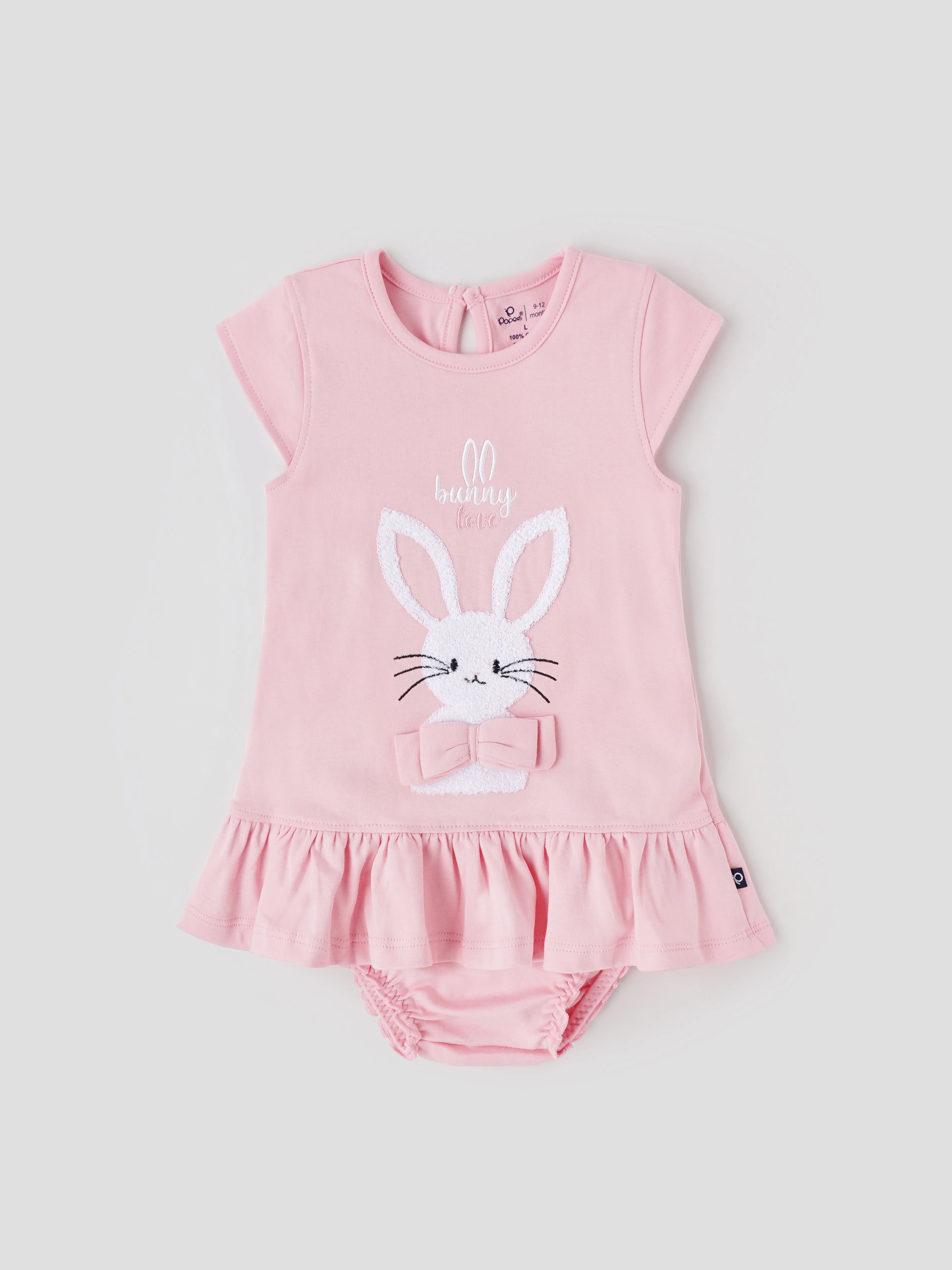 Popees Cute Bunny Design Cotton Dress (3–18 Months) for Baby Girls