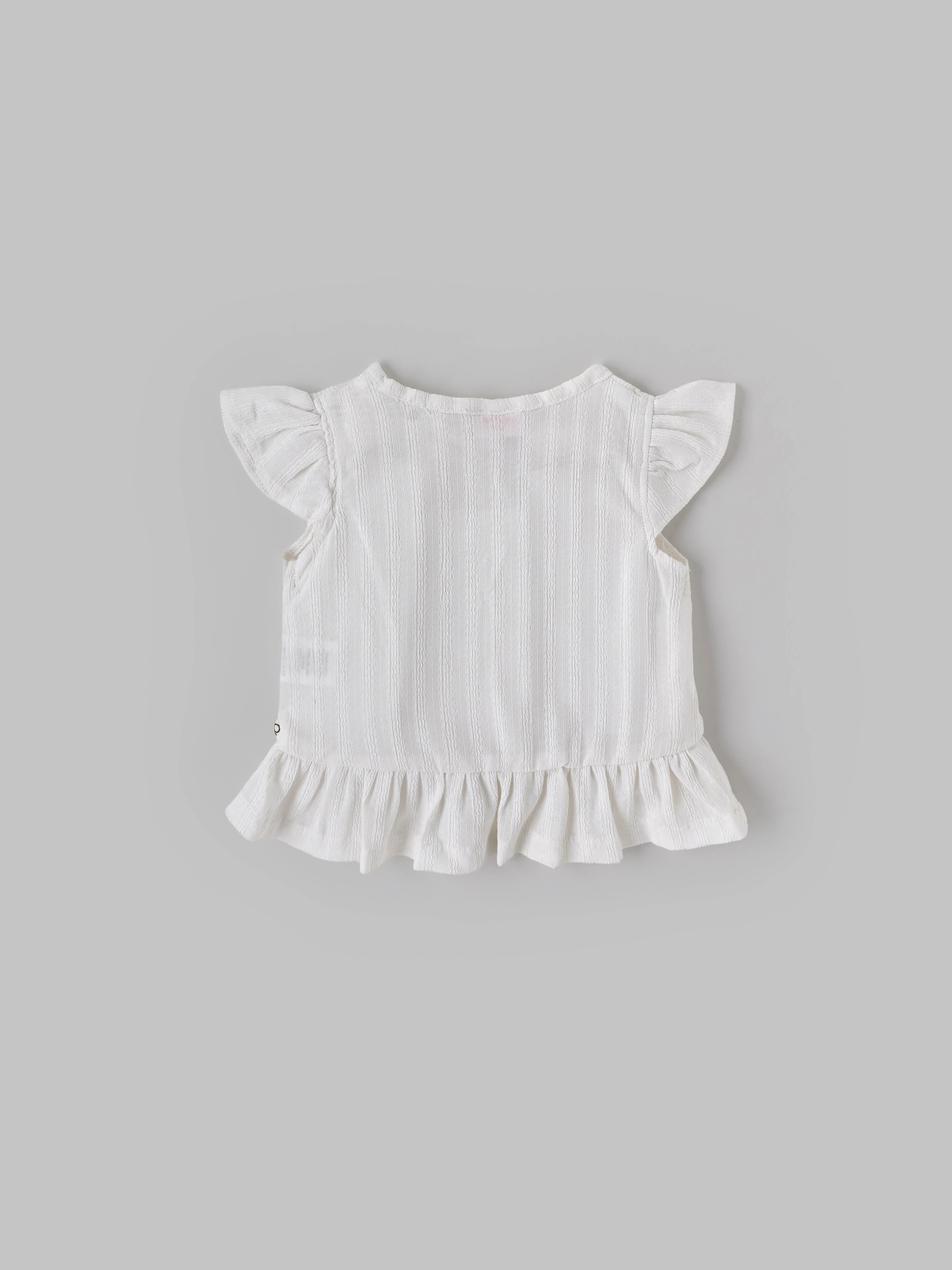 Popees Soft & Elegant White Ruffle Top (3–36 Months)for Baby Girls - Image 2