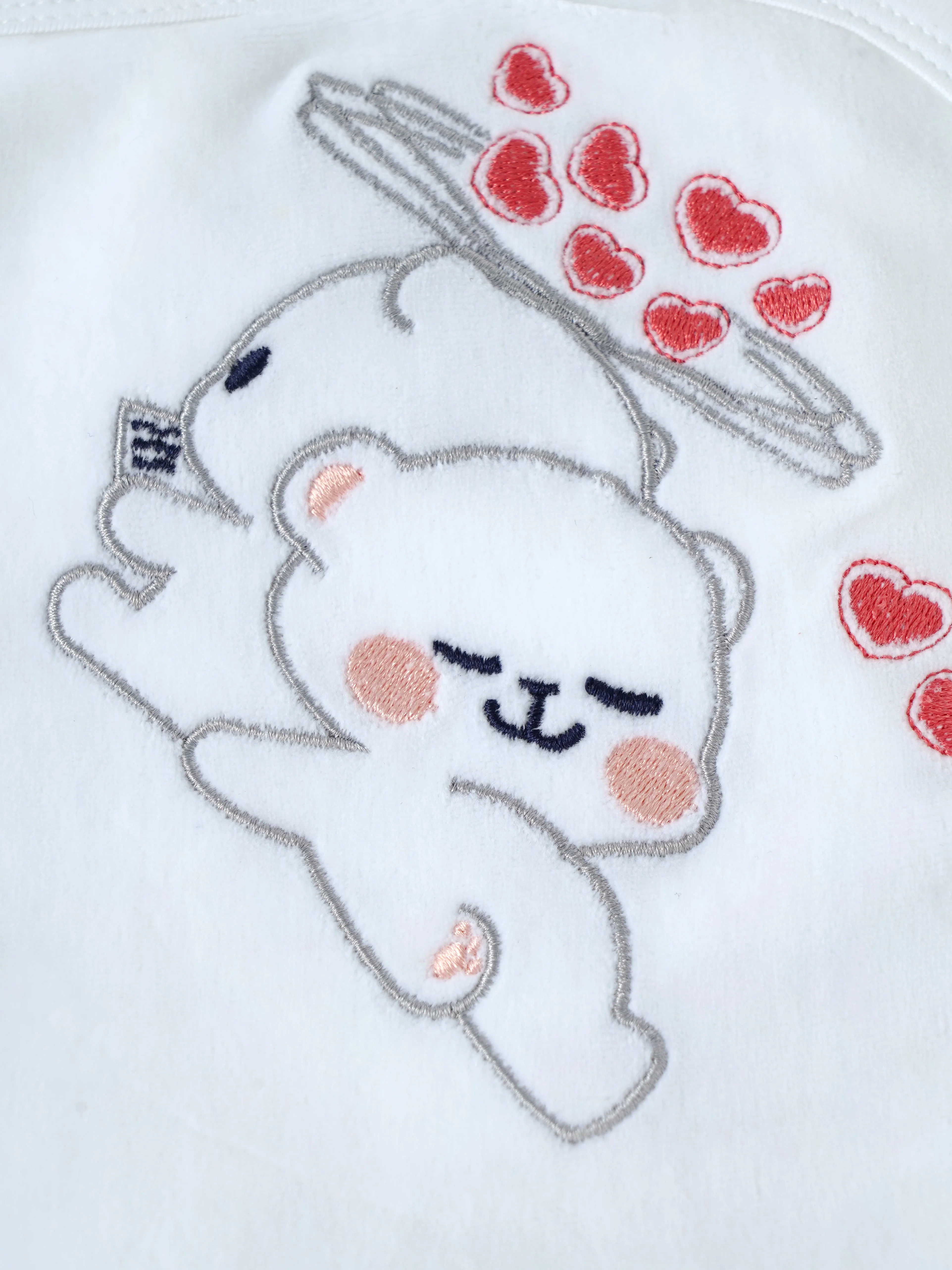Popees Soft Cotton Embroidered Teddy Design Towel For Newborn Babies - Image 2