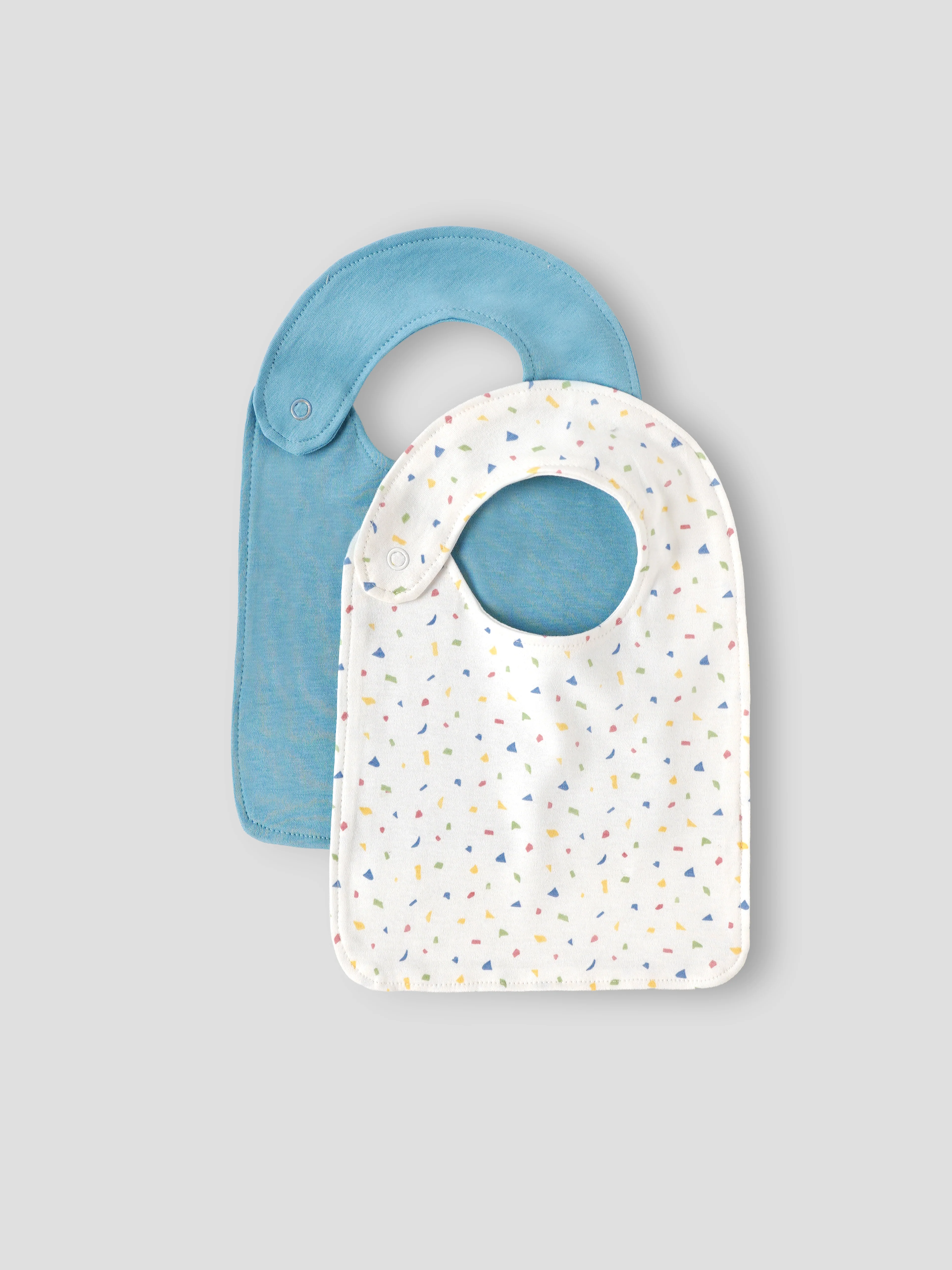 Popees Soft Cotton Baby Bib Set with Snap Button Closure for Babies | Assorted Colors | 3-9 M (color and design may vary depending on availability)