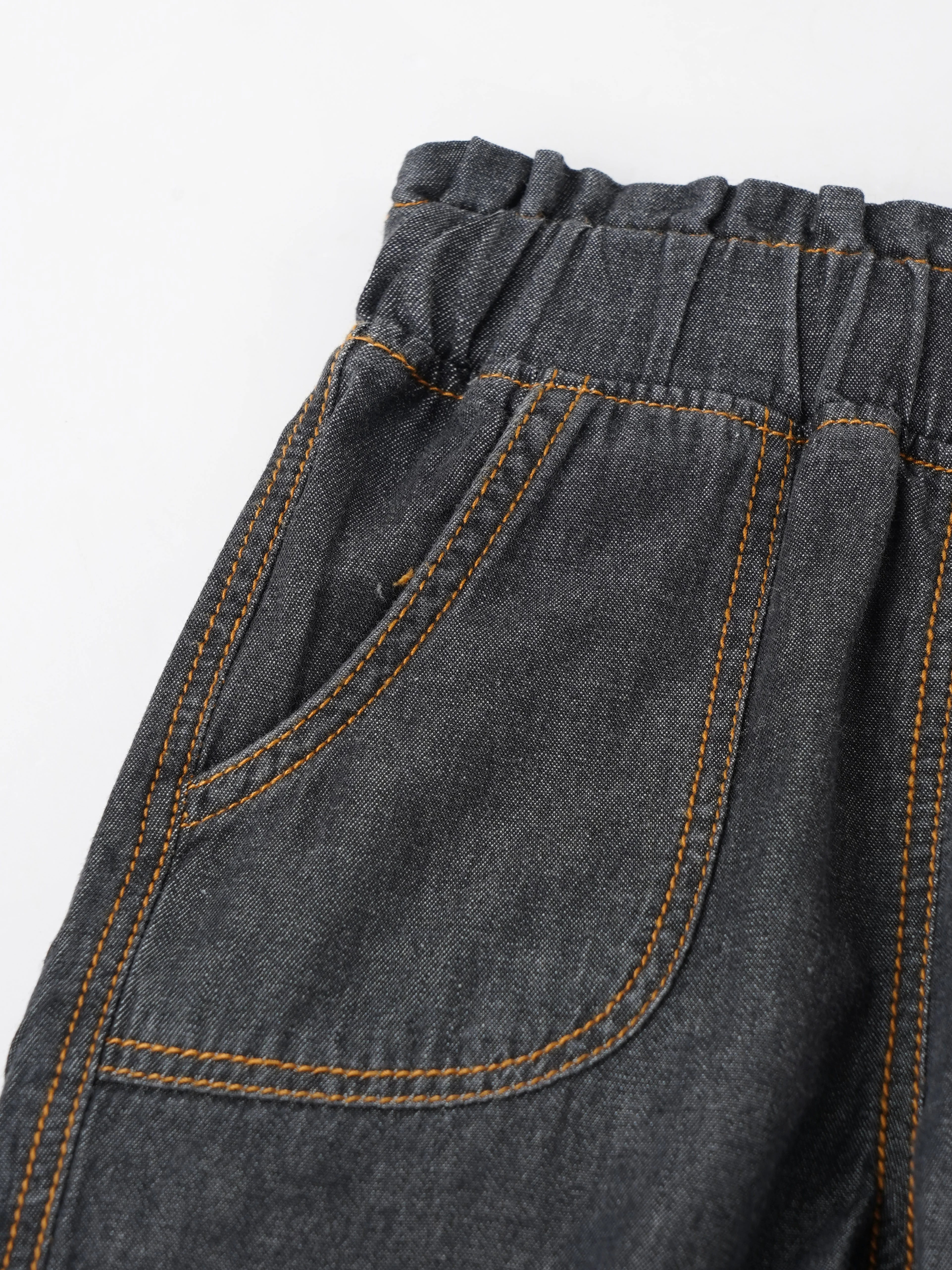 Popees Adorable Denim Shorts with Frilly Raw-Edge (3-36 Months) for Girls - Image 3