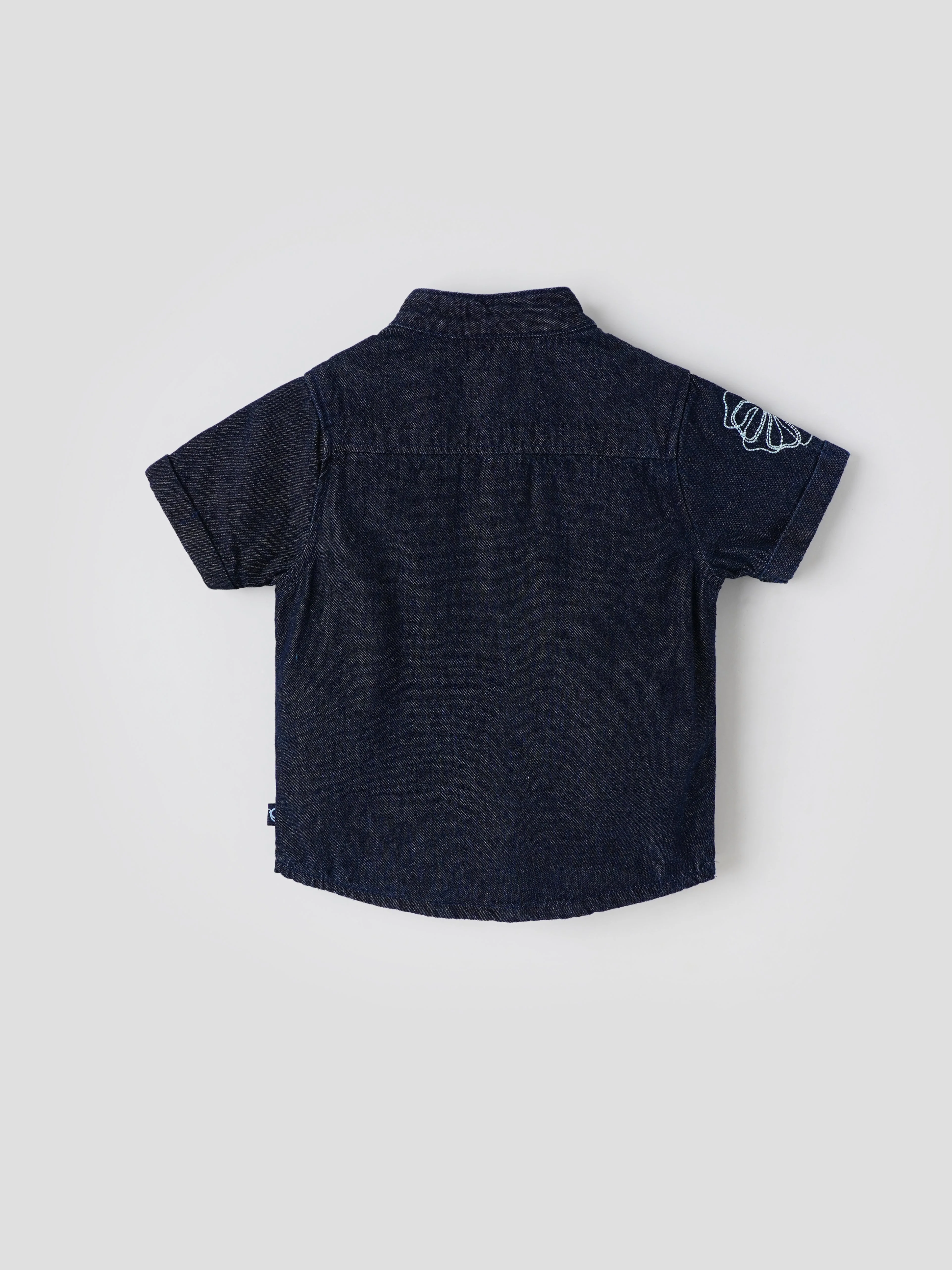 Popees Soft & Stylish Half Sleeve Shirt Citrus Embroidery (3-36 Months) for Baby Boys - Image 2