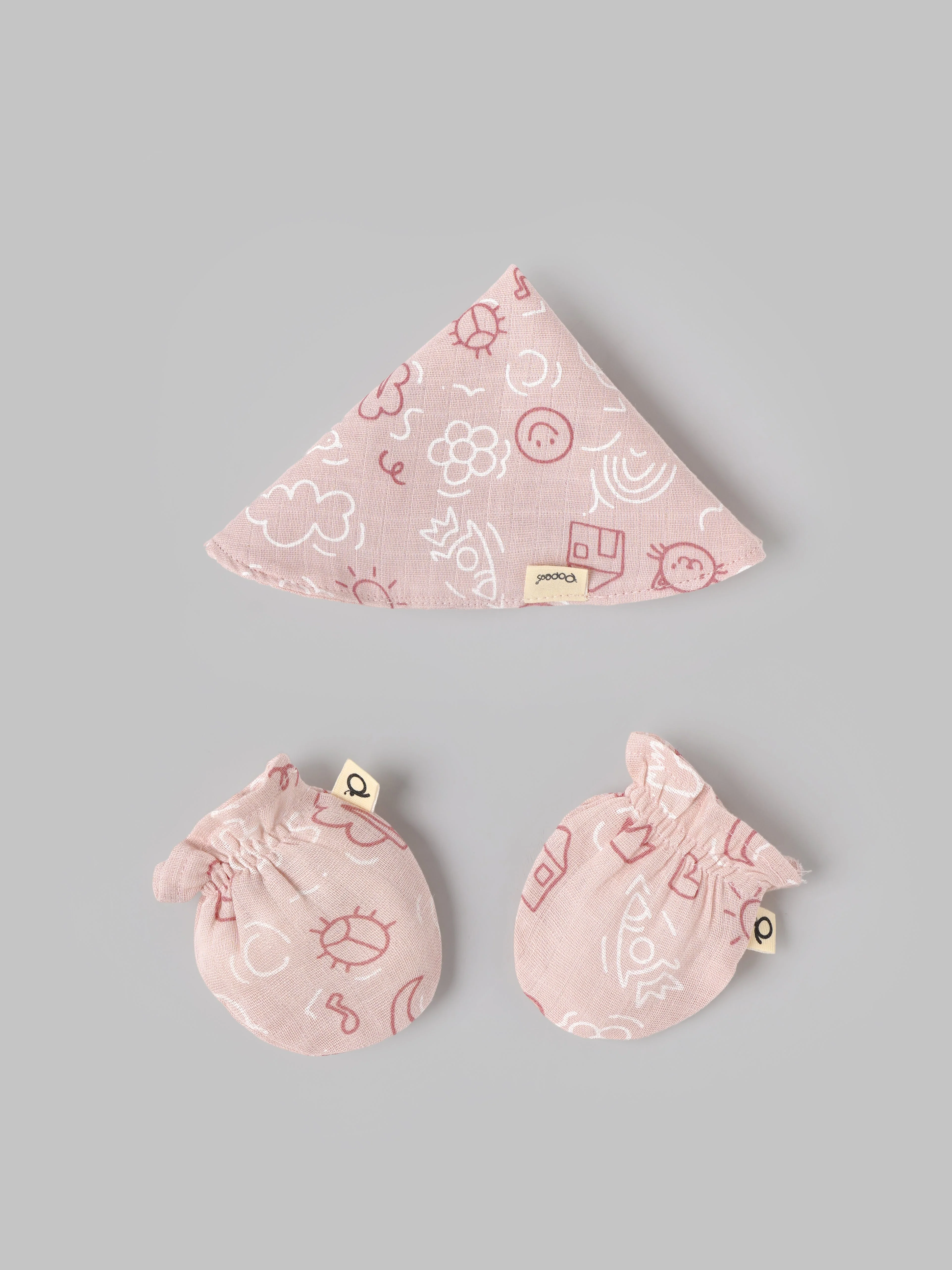 Popees Unisex Baby 5-Piece Cotton Muslin Gift Set with Wrapper |0–1M & 3–6M - Image 3