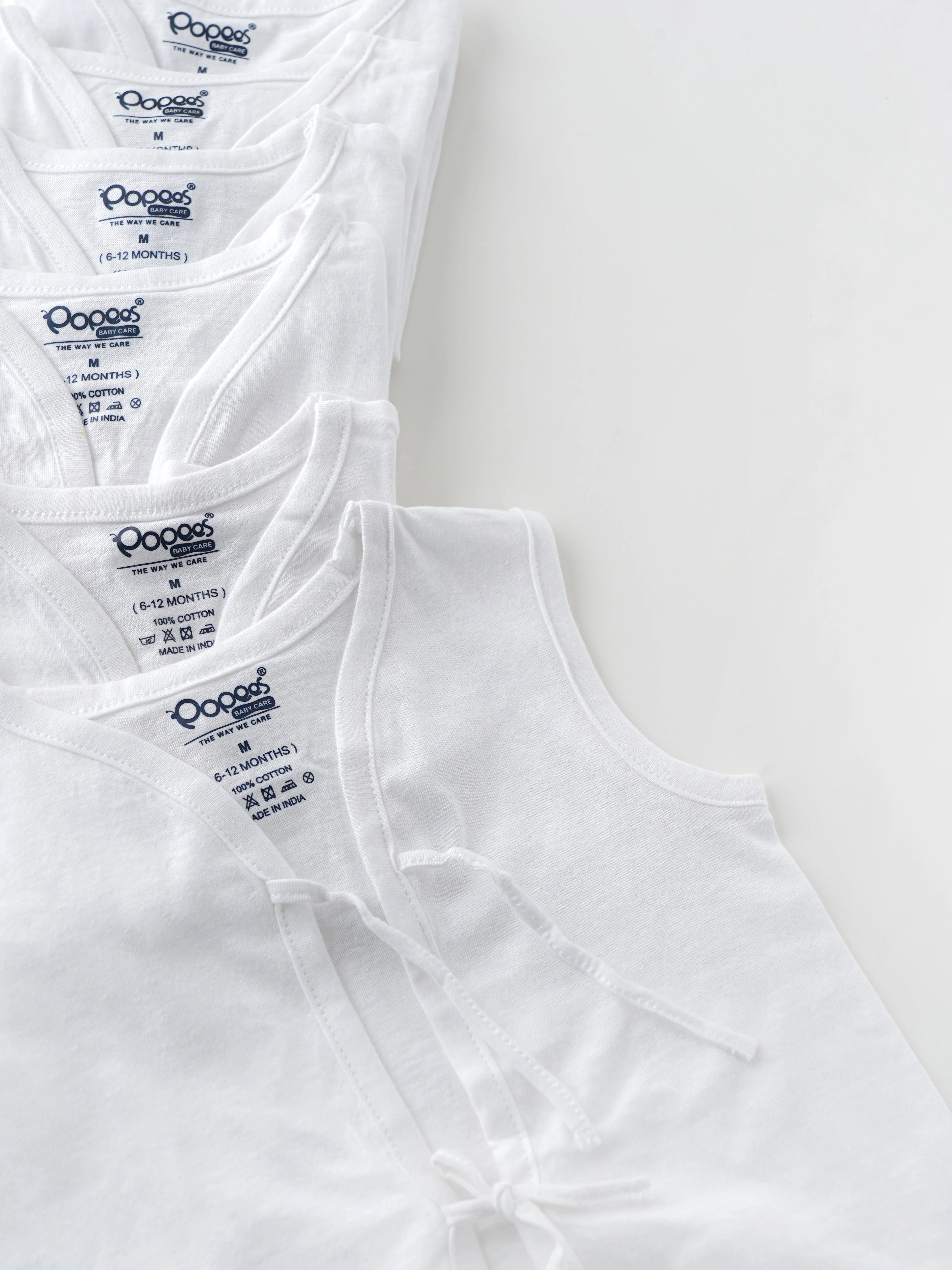 Popees Baby Jhabla – 100% Cotton, Skin-friendly Front Knot Tops for Newborns & Infants (Pack of 6) - Image 5