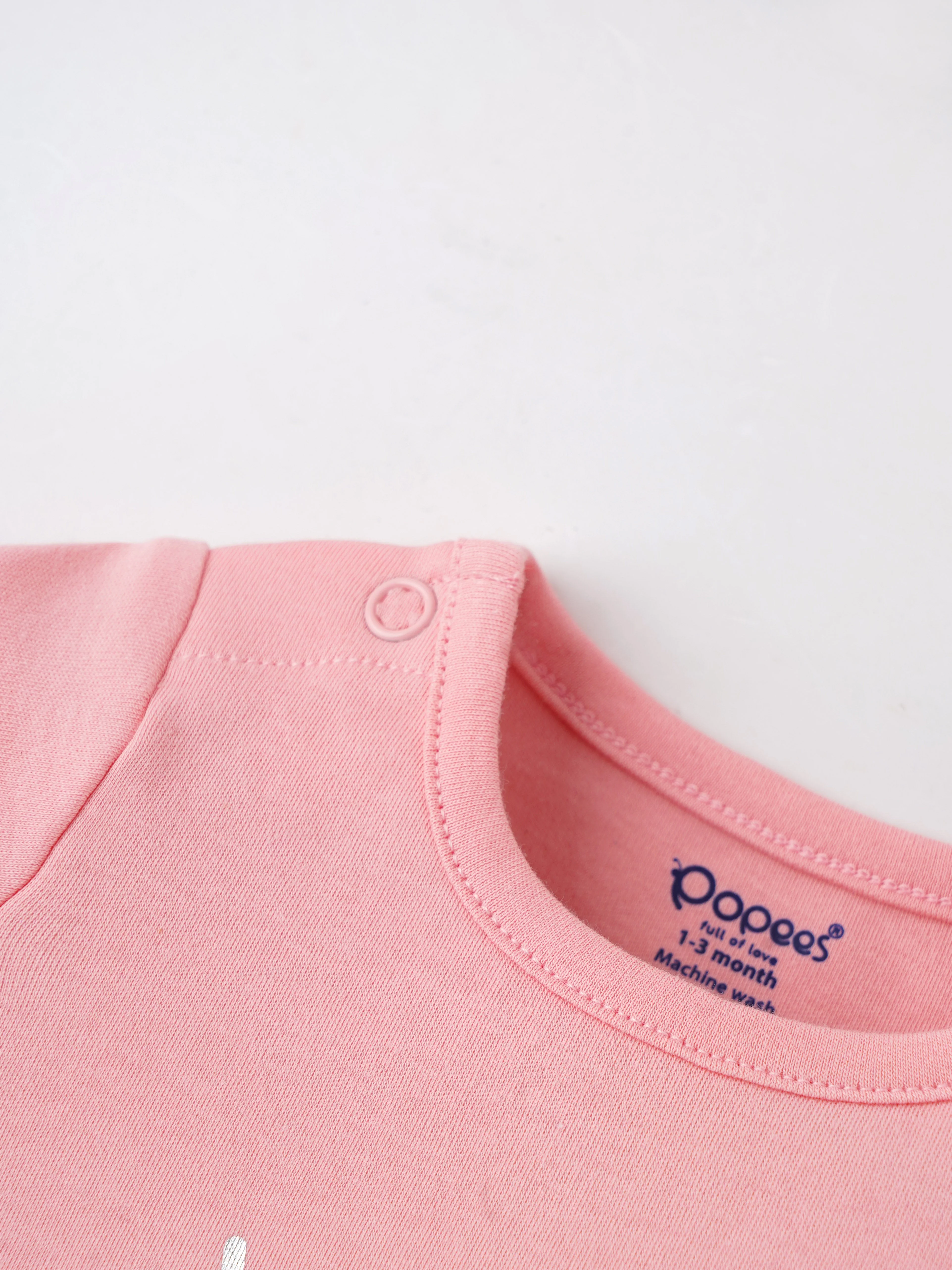 Popees Half Sleeve Bodysuit (0-3 Months) for Newborn Girls - Image 3