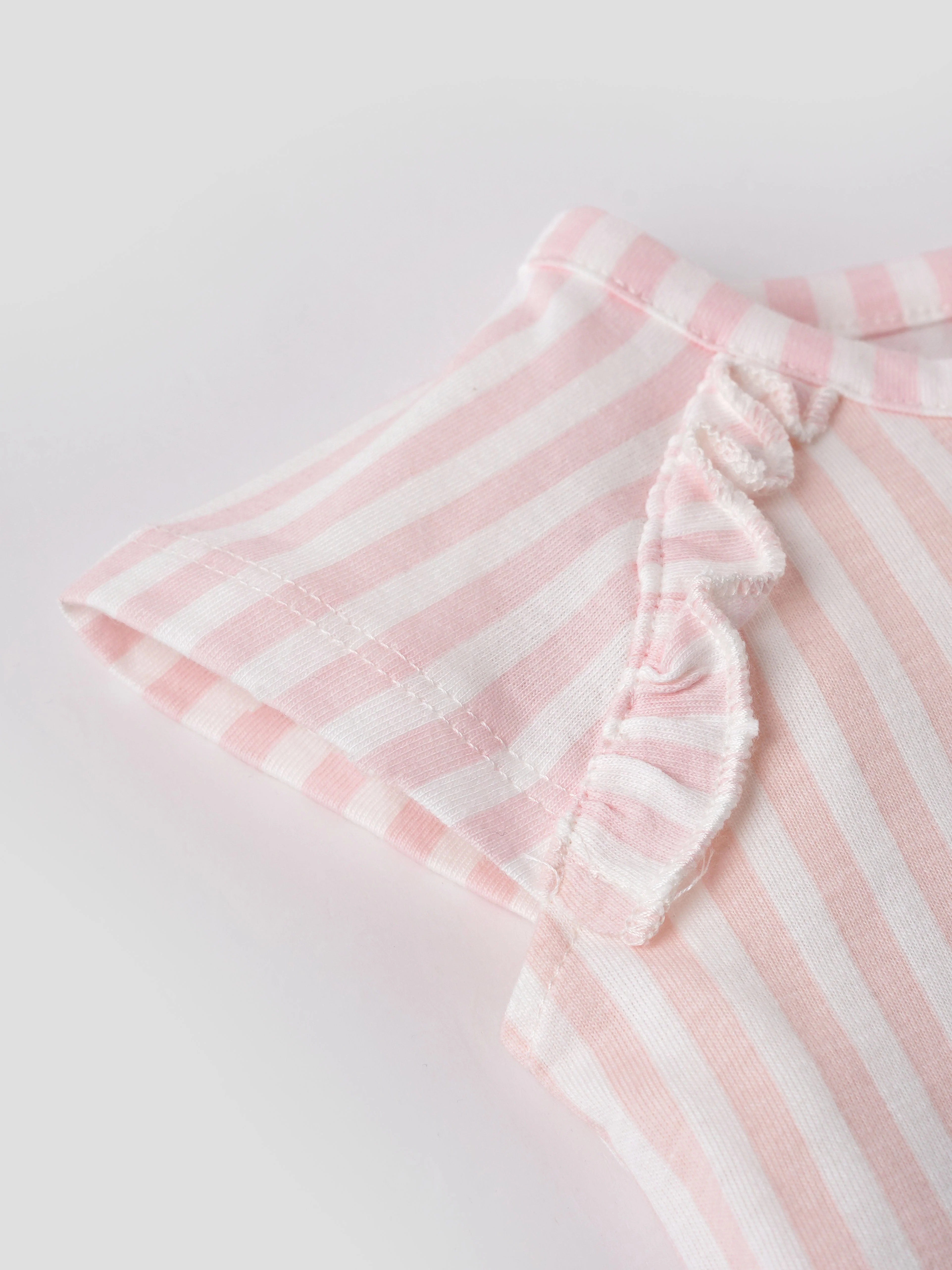 Popees Striped Short Sleeve (0–9 Months) Cute Bird Printed Top for Baby Girls - Image 5